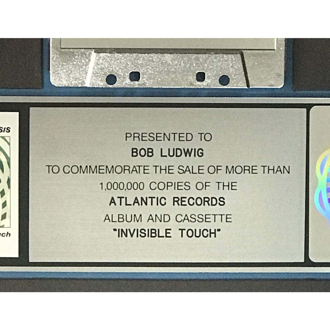 Genesis Invisible Touch RIAA Platinum Album Award - Official Music Collectible for Fans & Display - Perfect for Home Decor, Music Rooms & Gift Giving