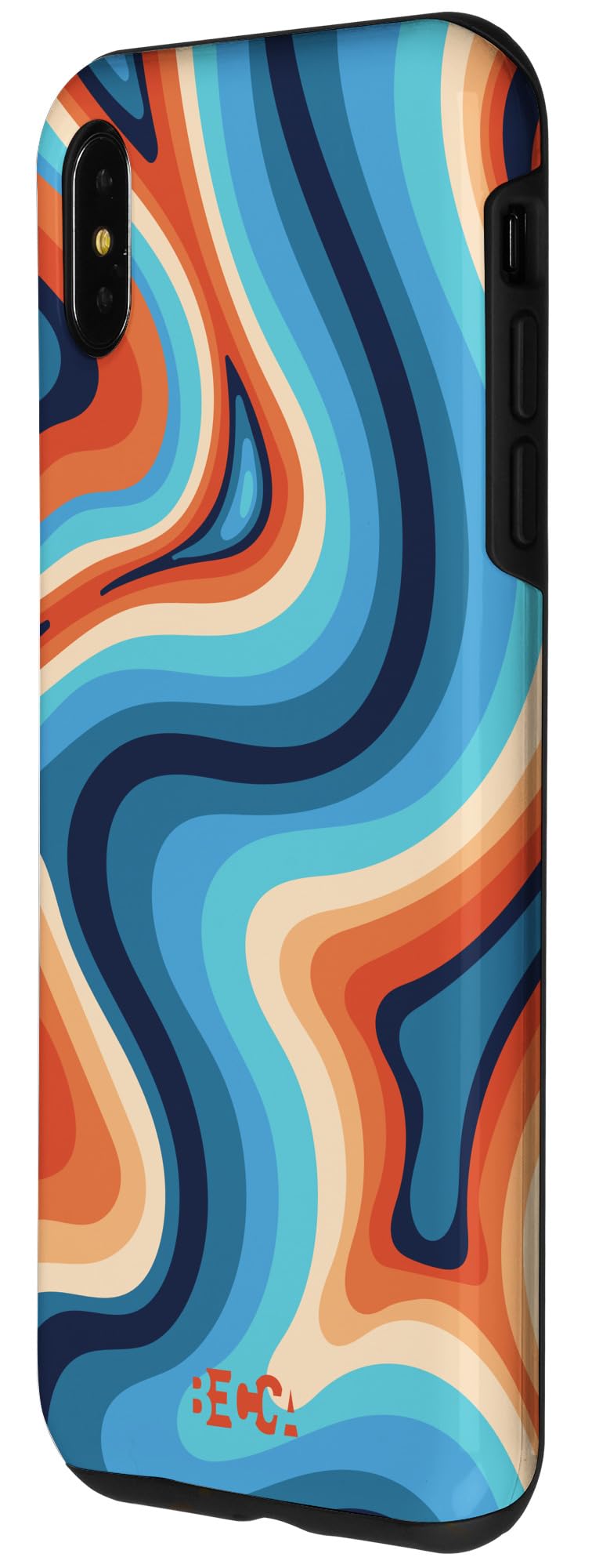 iPhone XS Max Retro Groovy Liquid Swirl Hippie 70's 80's Psychedelic Case - Durable Protection for Everyday Use & Travel