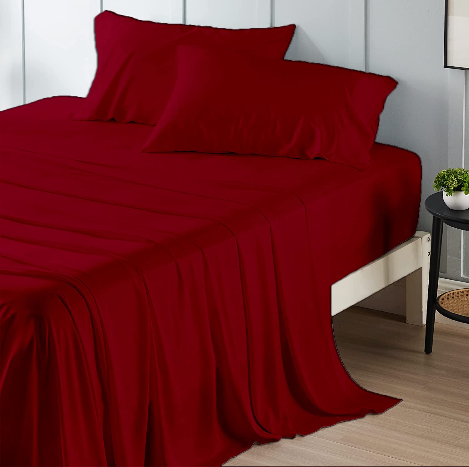 Luxury 4-Piece Queen Size Sheet Set - Ultra Soft & Breathable Egyptian Cotton Bedding - Deep Pocket Fitted Sheet (16-18