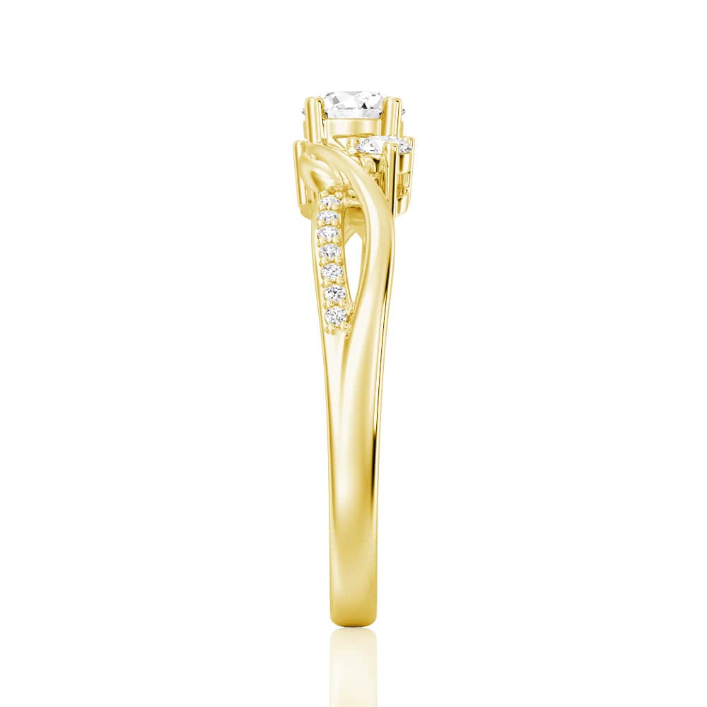 3 Stone Lab Grown Diamond Twisted Band Promise Ring - Ethical & Affordable Engagement Ring for Women, Perfect for Anniversaries, Proposals & Special Occasions