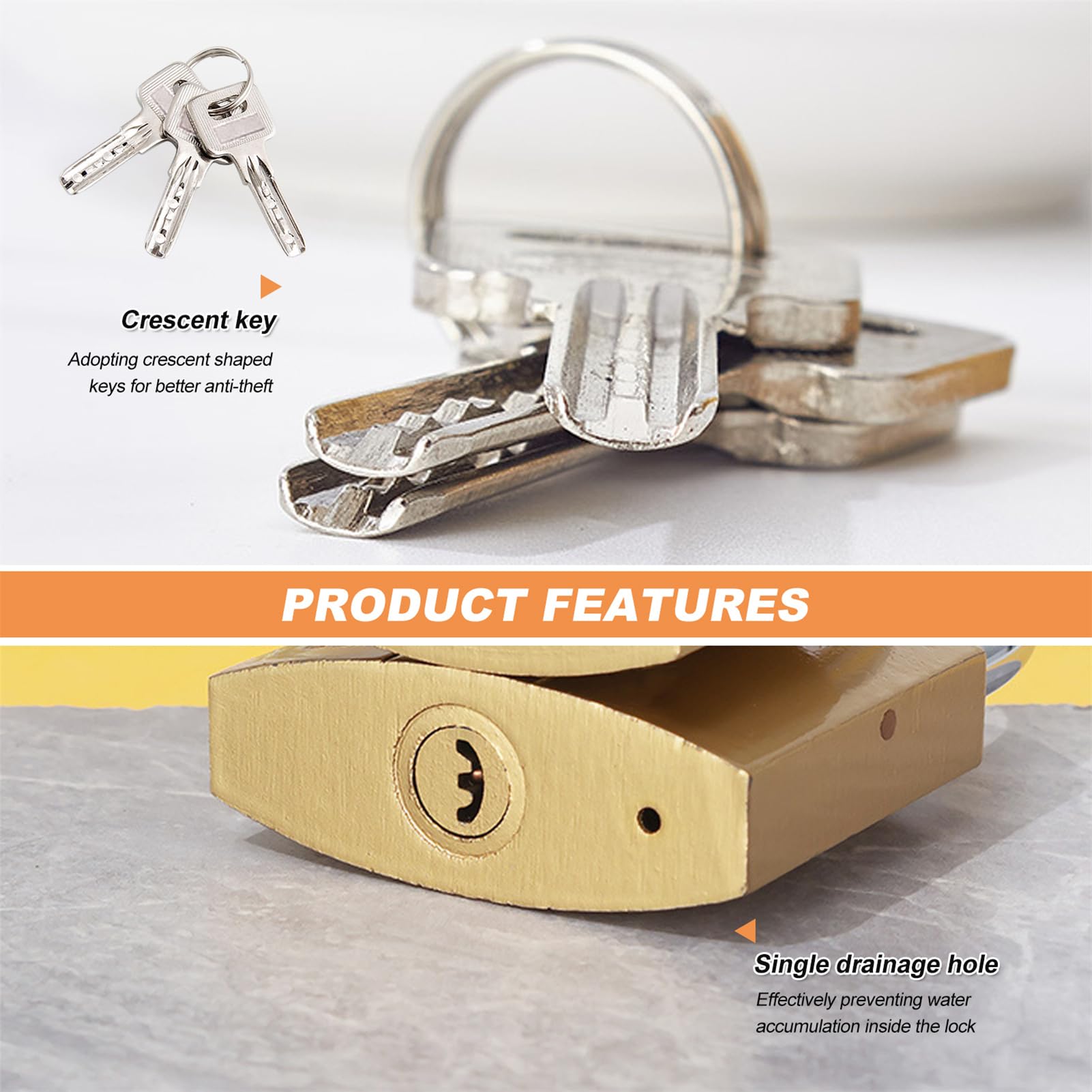 2PCS 32mm Brass Keyed Padlock with Keys - Heavy Duty Small Locker Lock for Gym, Suitcase, Luggage, Filing Cabinets & Outdoor Use - Secure Storage, Lockers & Travel Accessories