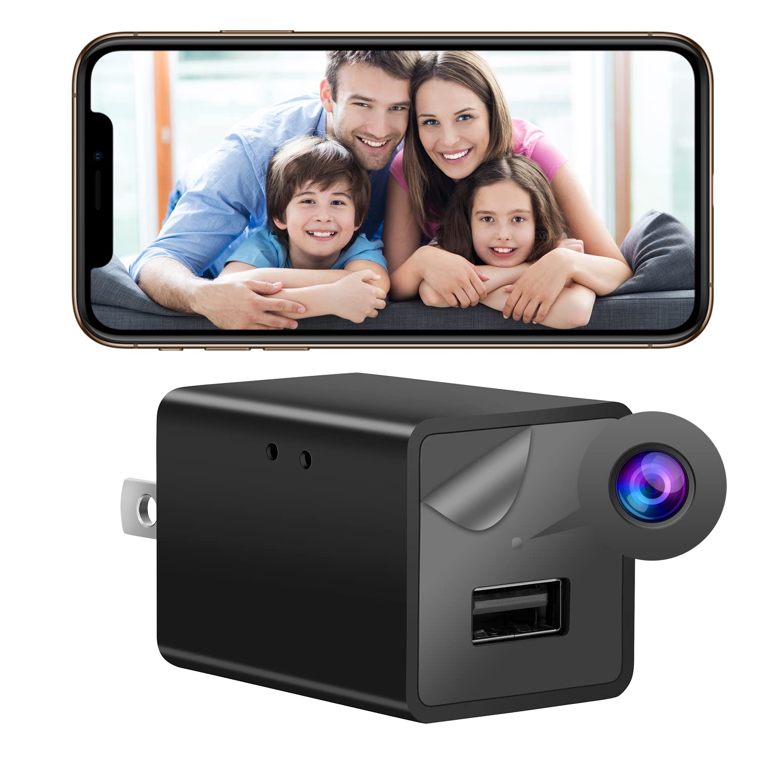 AMMIKI 2022 Upgraded 1080P HD WiFi Security Camera with Mobile App - Indoor Surveillance Camera with Two-Way Audio & Night Vision for Home, Baby & Pet Monitoring - Smart Home Security System for iPhone & Android