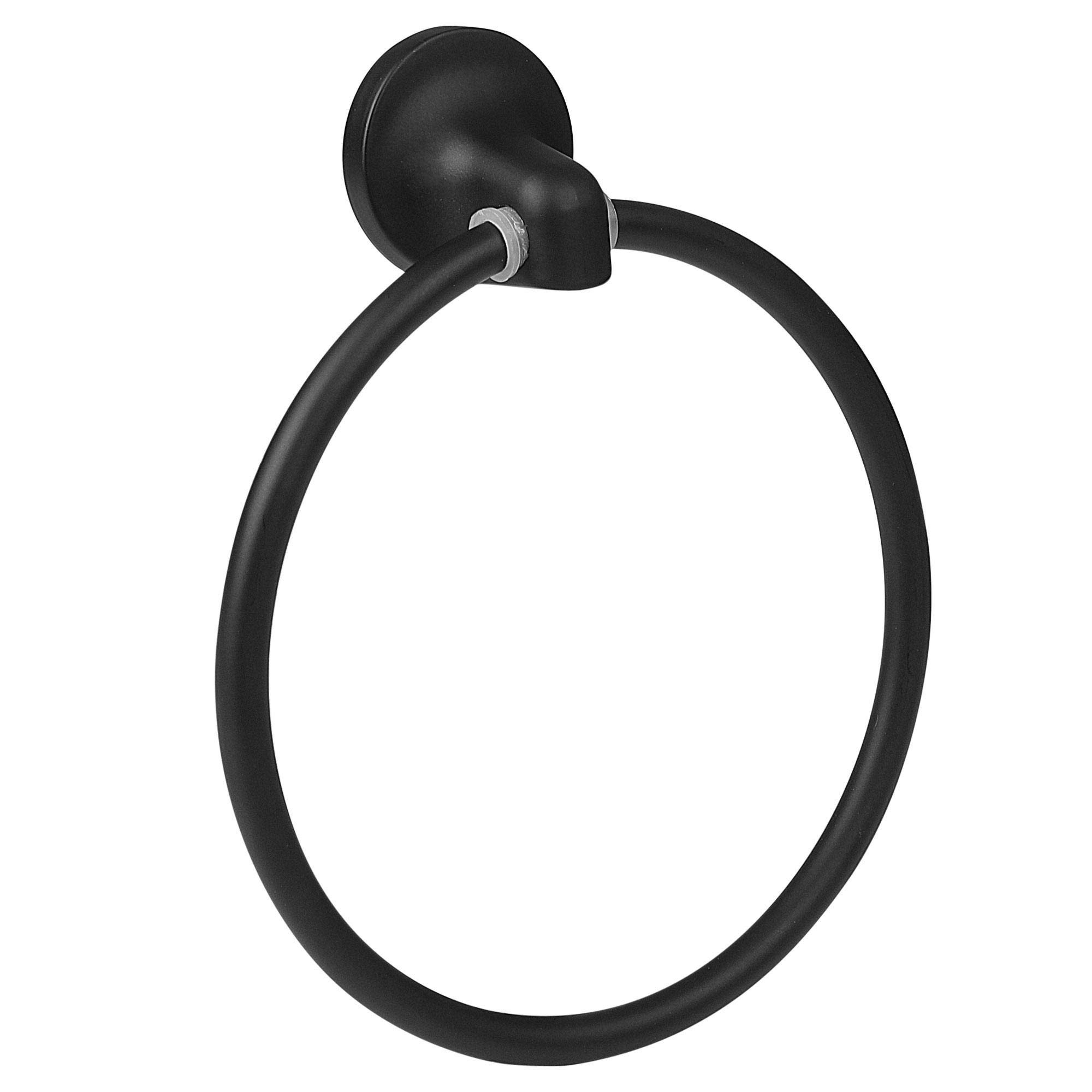 uxcell Matte Black Stainless Steel Towel Ring Holder - Wall Mount Bathroom Towel Rack for Hand & Kitchen Towels - Durable Bath Accessory for Home & Hotel Use