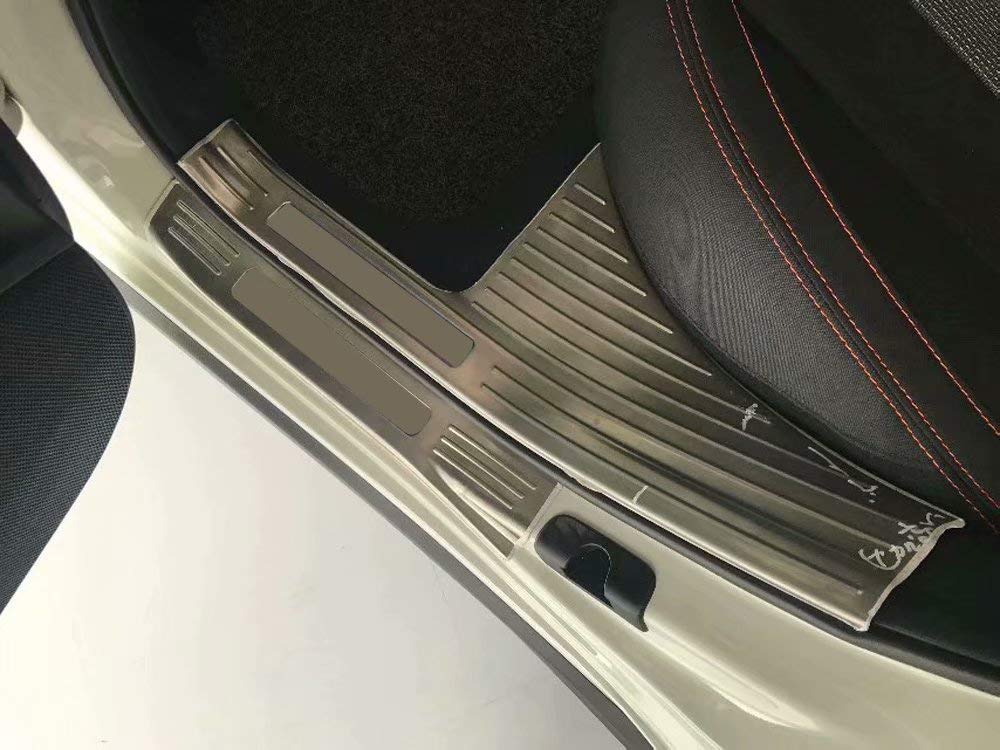 Kadore Stainless Steel Car Door Sill Guards for Subaru Crosstrek 2018-2019 - 8-Piece Set, Silver Scuff Plates & Entry Trim Protectors - Perfect for SUV Interior Protection & Style Enhancement