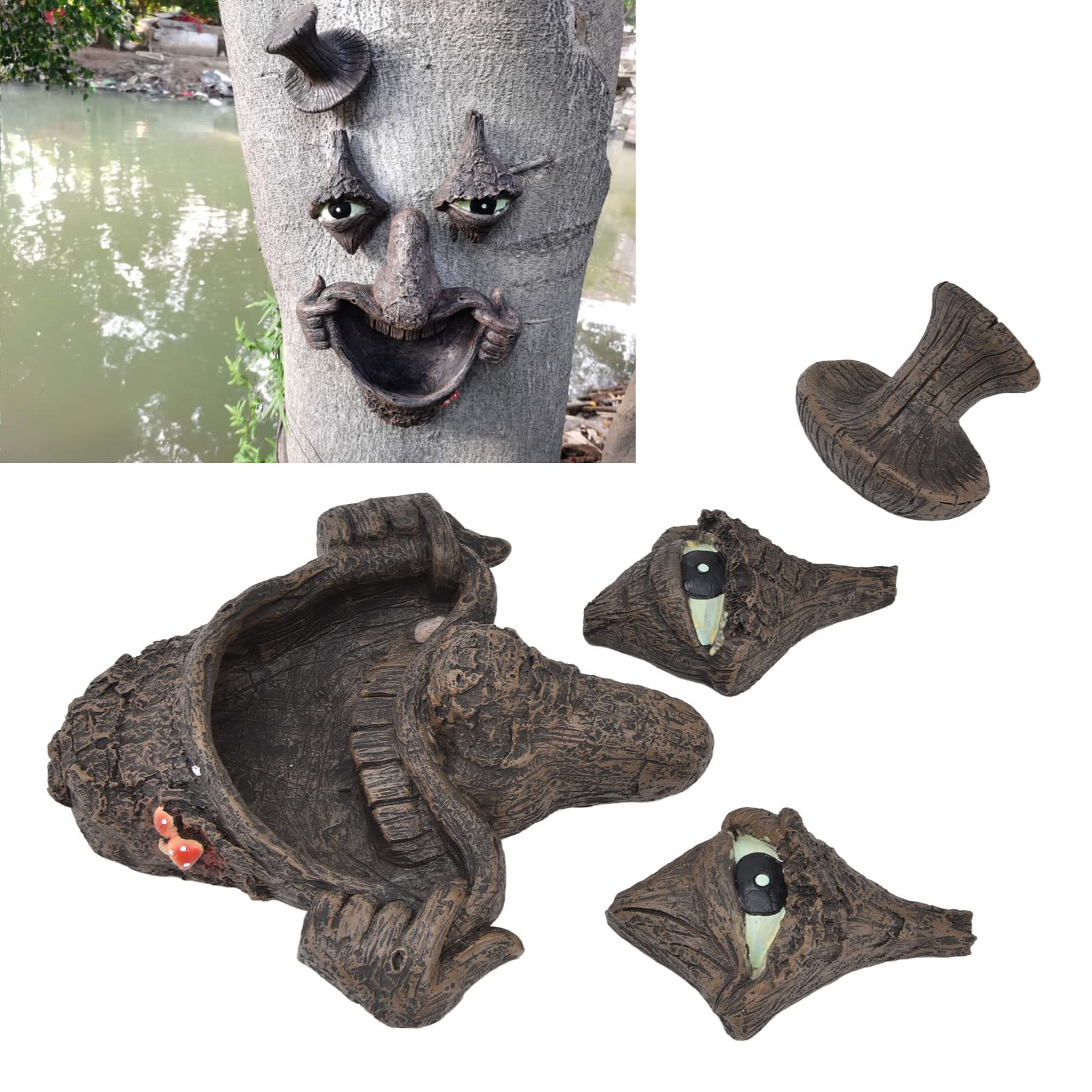 Annad Face Tree Statue - Weatherproof Outdoor Tree Face Sculpture for Garden, Yard & Fantasy Movie Decor - Easy to Install & Durable Resin Art