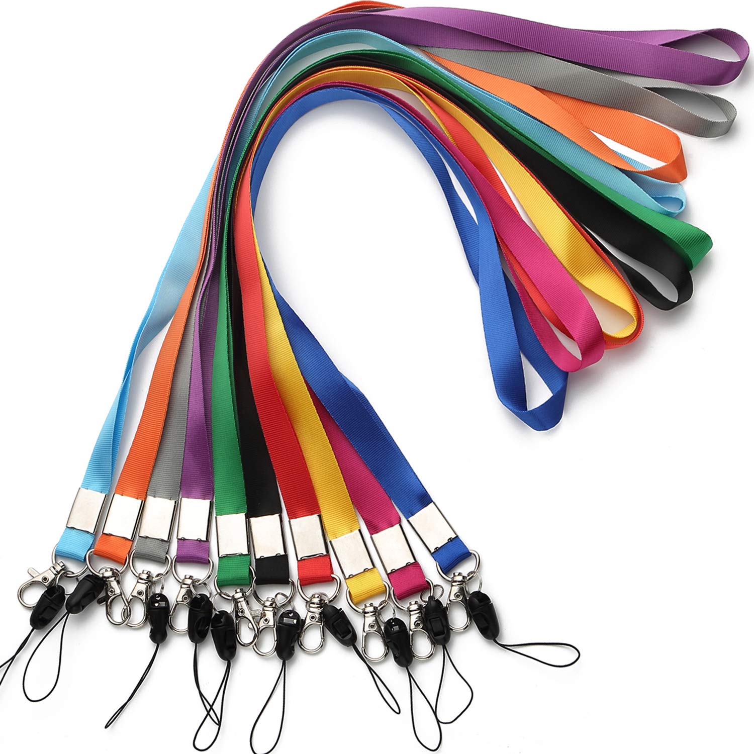YOUOWO 10 Pcs Colorful ID Lanyards for Office, Cruise & Kids - Multi-Purpose Use