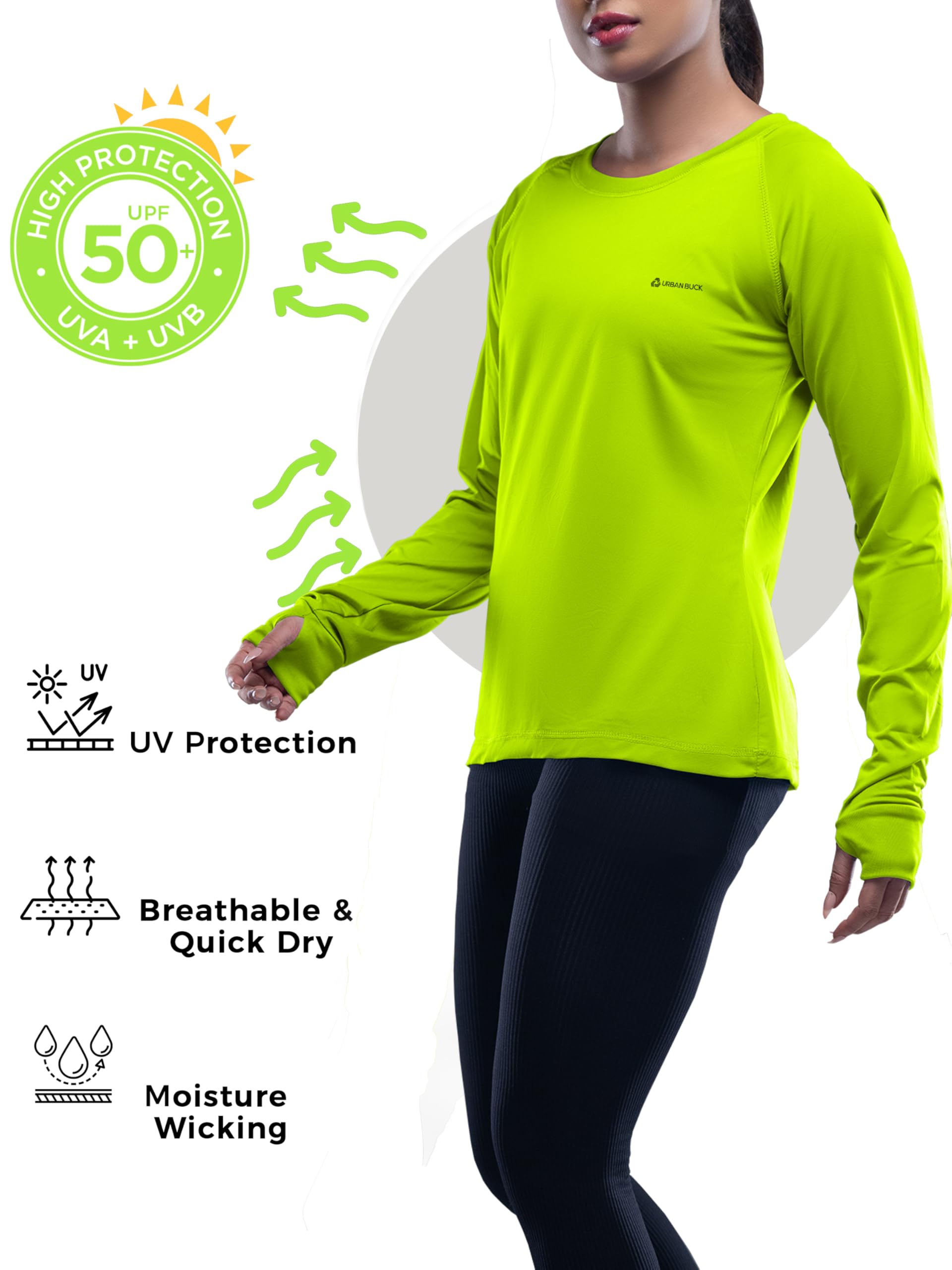 Women's Neon Athletic Yoga Tops - Long Sleeve Workout Shirts with Thumbholes for Yoga, Running & Gym | Breathable Casual Fitness Tee for Women