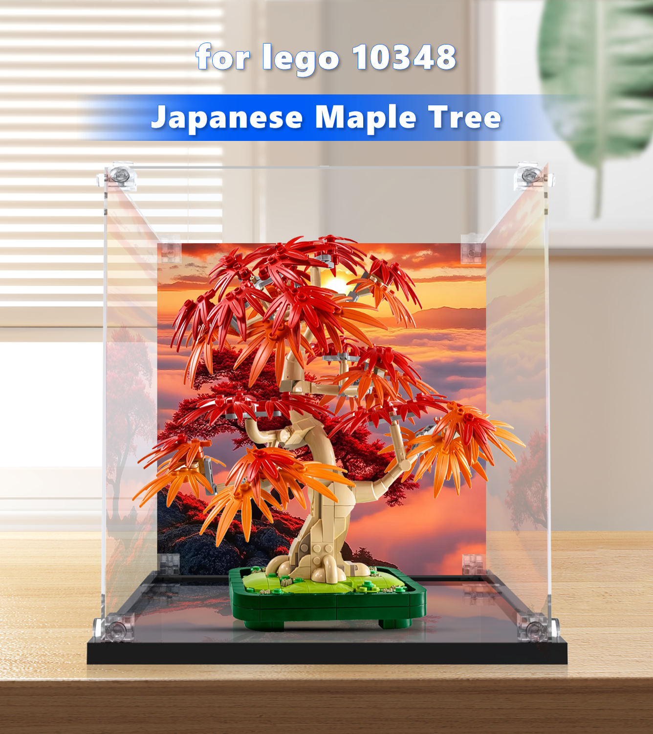 LEGO® The Botanical Collection Japanese Red Maple Bonsai Tree 10348 Display Case - Acrylic Protection for LEGO Bonsai Model - Perfect for Home Decor, Office Display & Gift for LEGO Enthusiasts