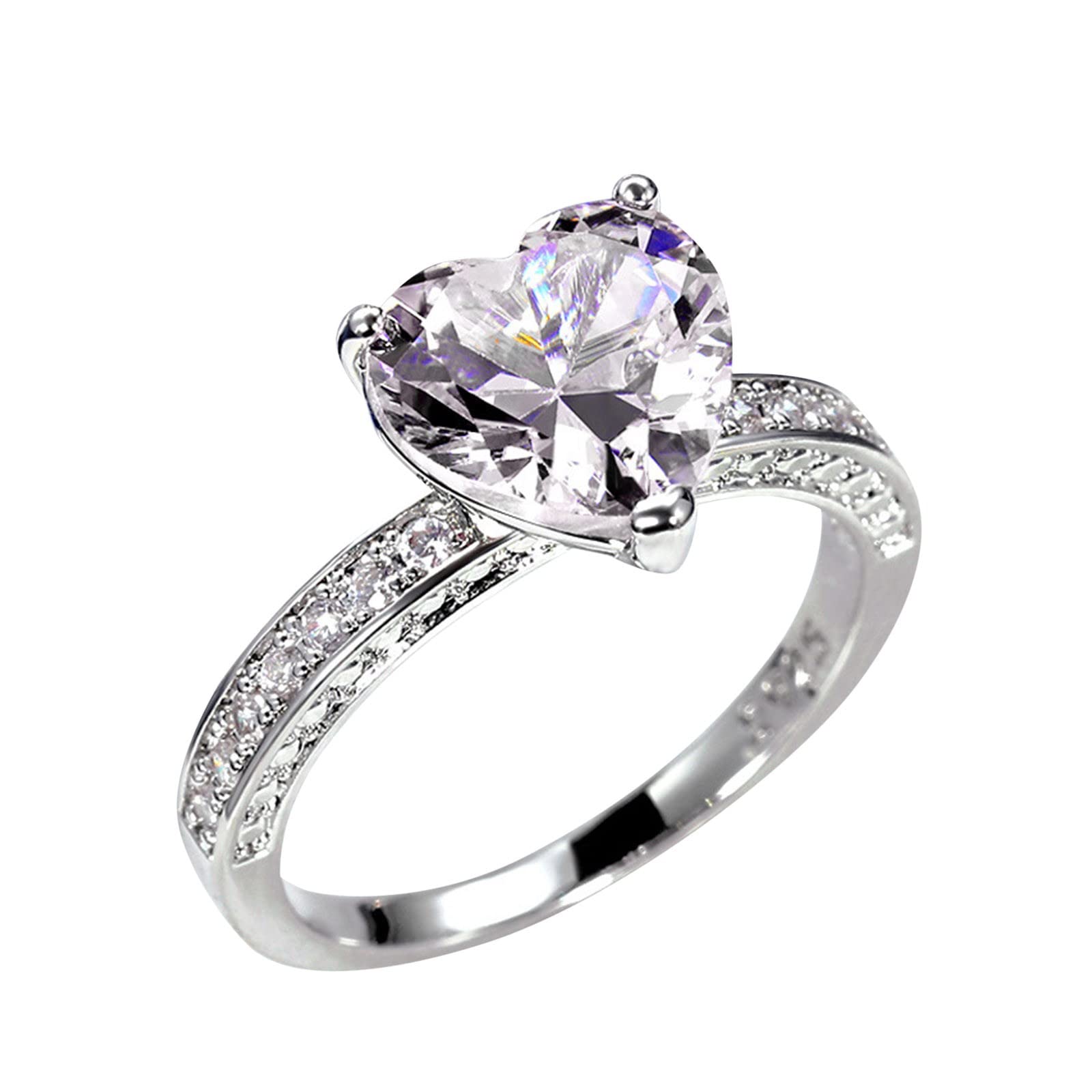 Elegant Women's Flower Diamond Engagement Ring - Sterling Silver Wedding Jewelry Set for Her, Perfect Gift for Anniversary, Proposal & Special Occasions