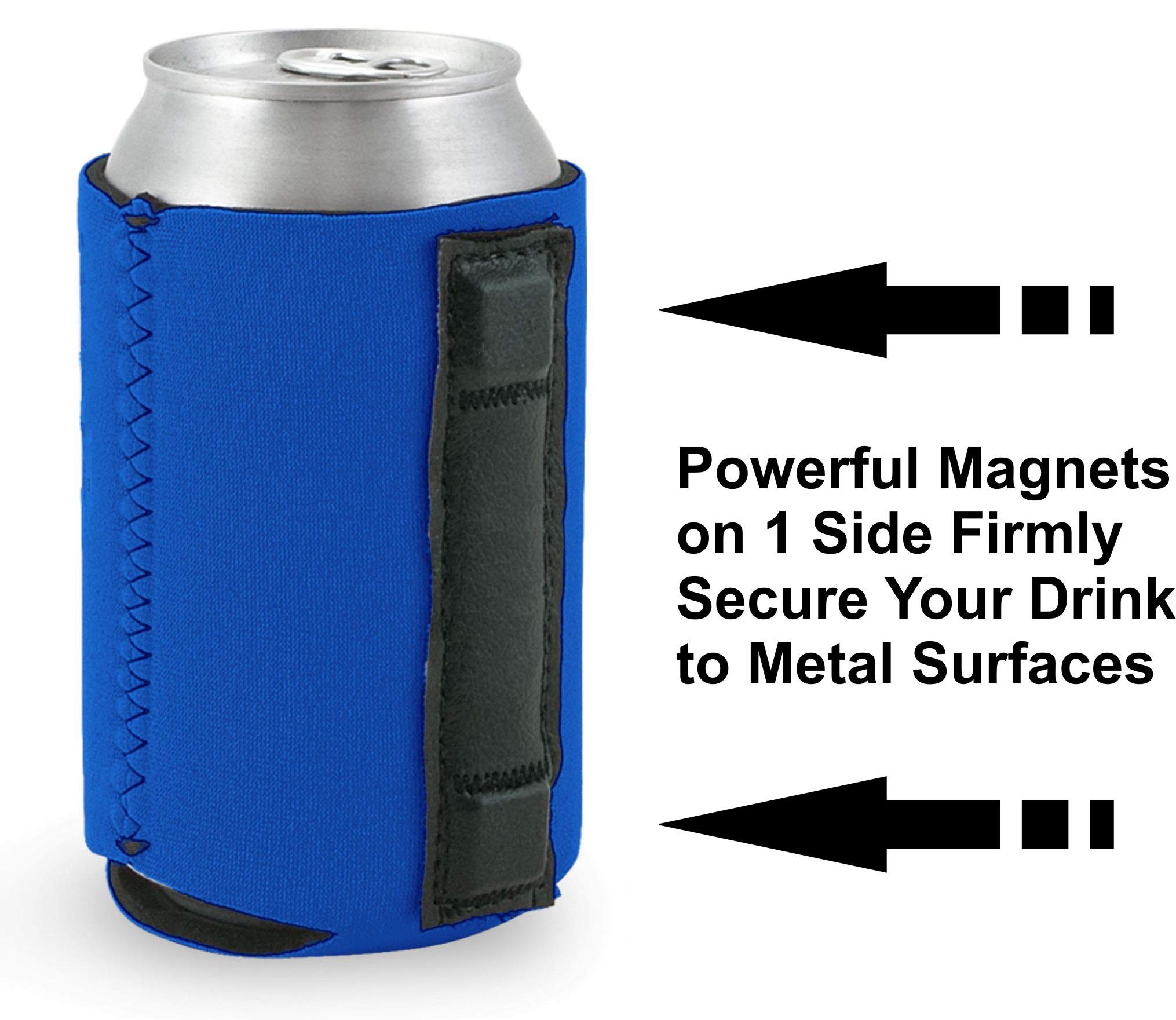 Royal Blue Magnetic Can Cooler (2 Pack) - Insulated Beer & Soda Holder for Outdoor BBQ, Camping & Beach Parties - Fck It Brand