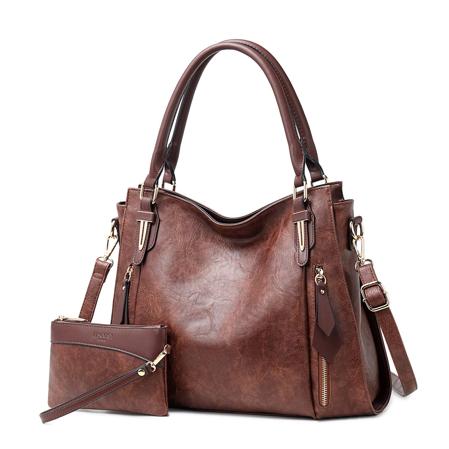 Stylish Women's PU Leather Tote Bag - Adjustable Shoulder Strap Hobo Handbag for Work, Travel & Daily Use