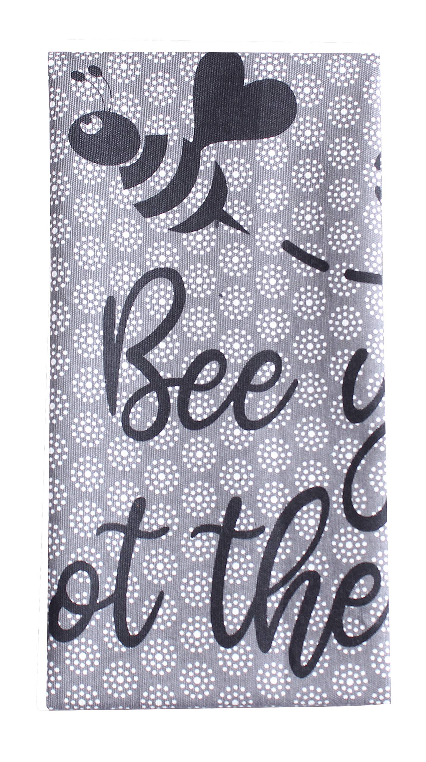 **ANA Eco-Friendly 100% Cotton Kitchen Dish Cloths - Super Absorbent, Reusable Towels (Set of 6) | Bee Grey & Yellow Print, Typography Pattern | 20x28 Inch | Perfect for Cleaning, Drying Dishes & Adding Style to Your Kitchen**