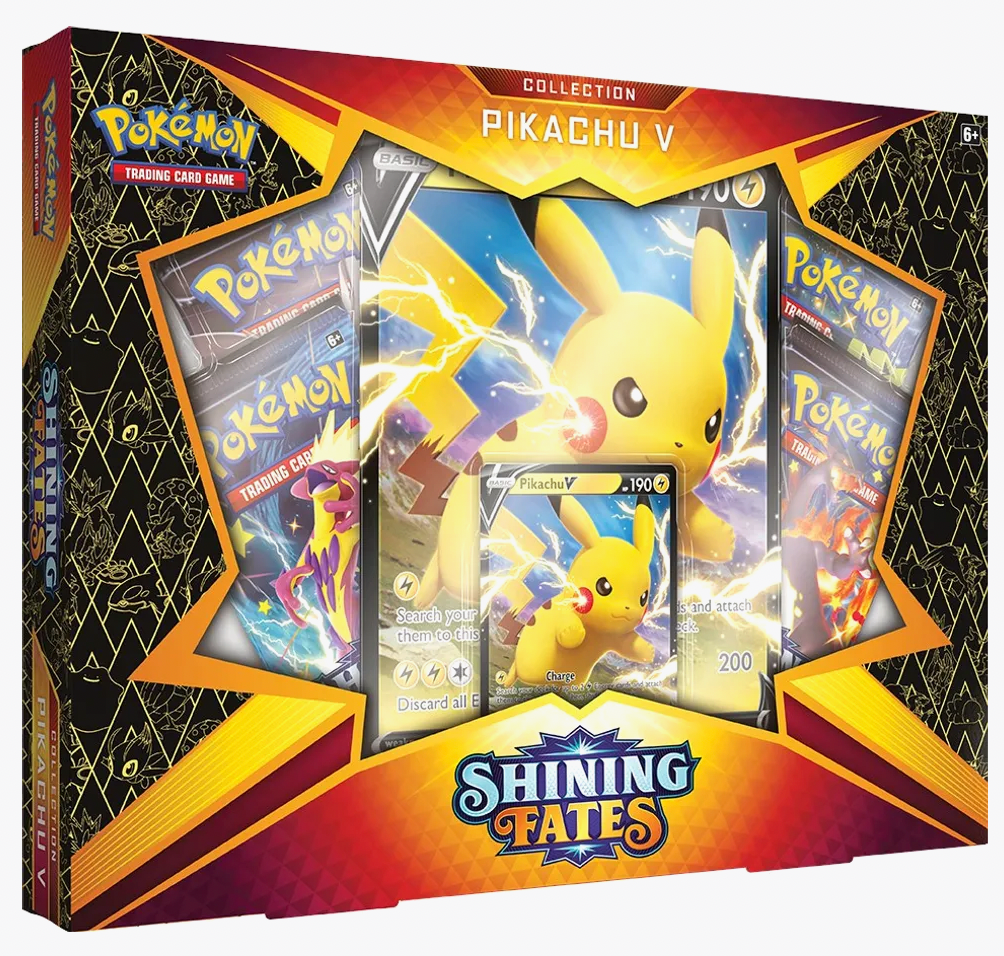 Shining Fates Pikachu V Collection Box - Pokemon Trading Card Game (TCG) Set, Premium Cards & Collectibles - Perfect for Battles, Gifts & TCG Enthusiasts