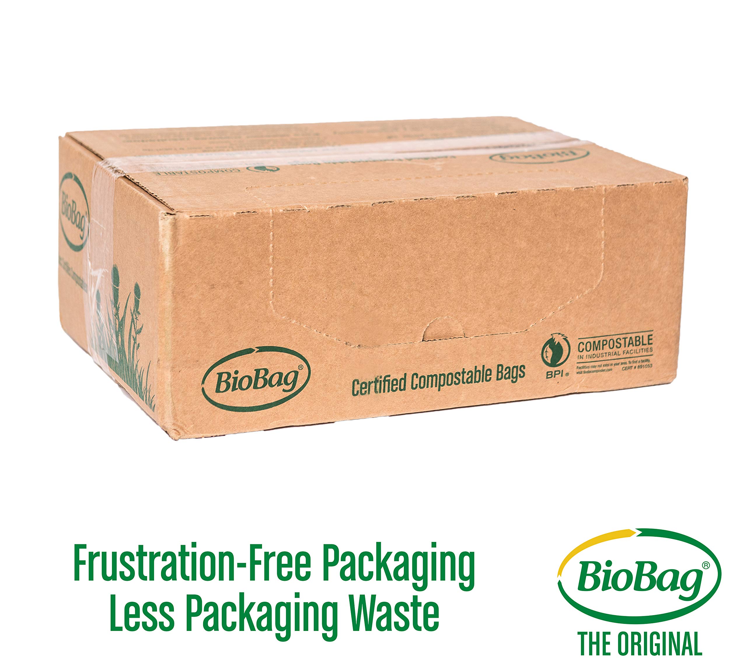 BioBag USA - The Original 100% Certified Compostable 39 Gallon Trash Bags (120 Count) | Extra Strong & Durable Food Waste Liners | Perfect for Kitchen Compost Bins & Organic Waste Disposal