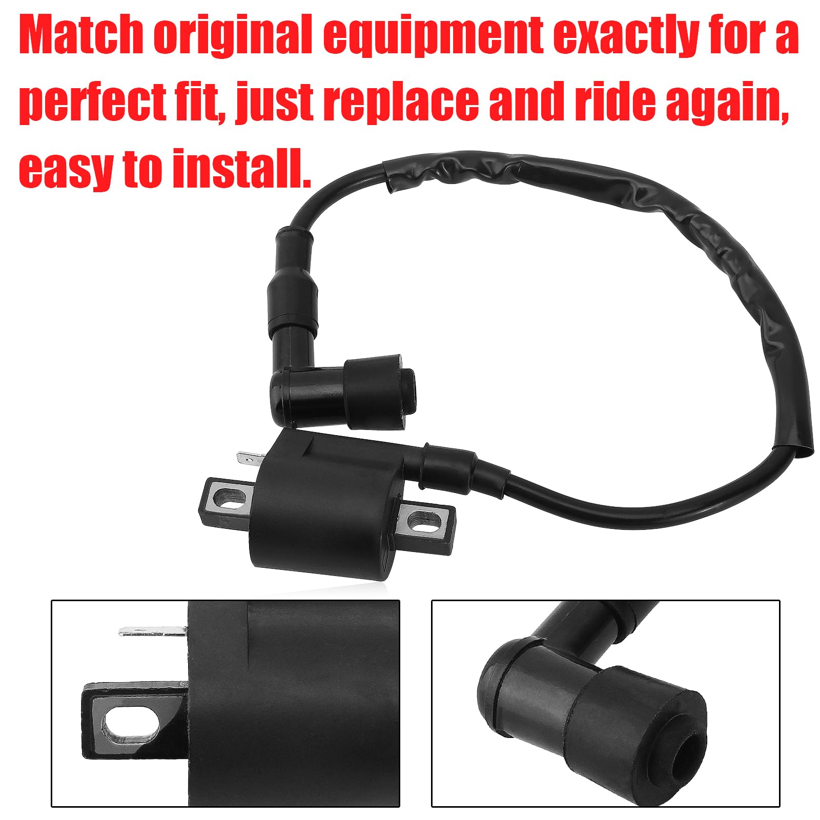 High-Performance Ignition Coil for Yamaha Bear Tracker, Trail Boss, Warrior, Big Bear, Raptor, TTR125, YFM350, ATC185S, ATC200 - Compatible with YFM 250, 330, 350 & ATC 185S, 200, 200ES, 200S - Perfect for Off-Road, Trail Riding & ATV Maintenance