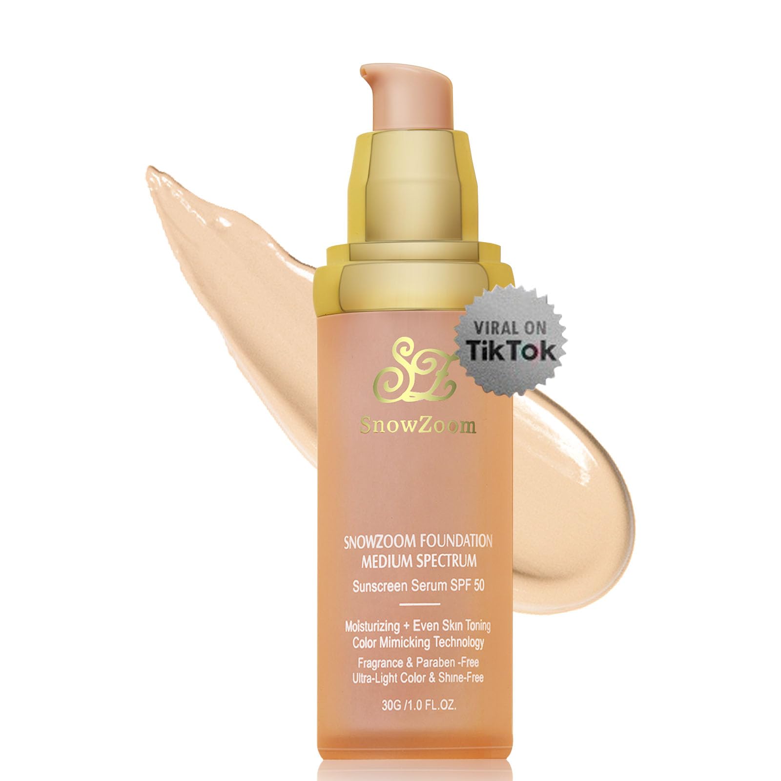 4-in-1 Hydrating Foundation with SPF 50+ - Longwear Waterproof Korean Makeup for Daily Sun Protection