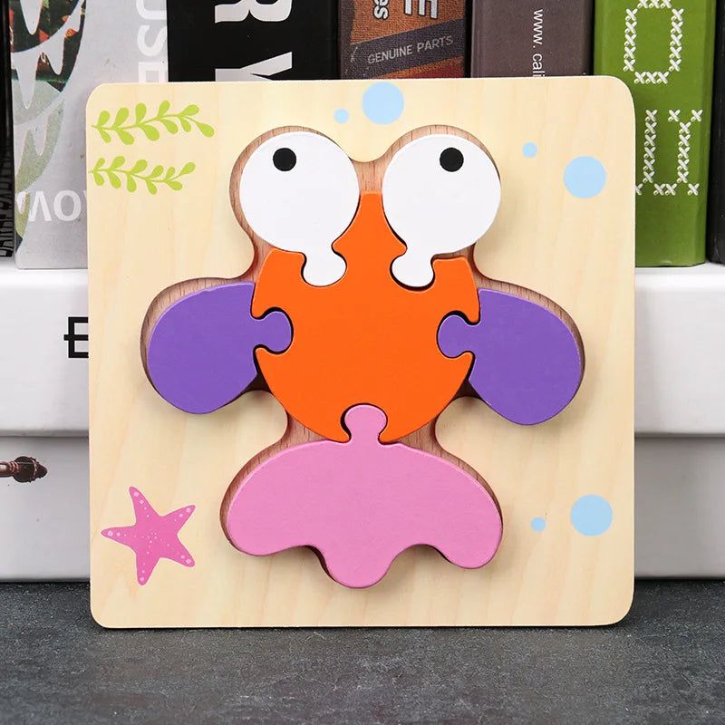 3D Wooden Animal Puzzles for Toddlers - Educational Learning Toys for Kids - Perfect for Early Childhood Development & Montessori Playtime
