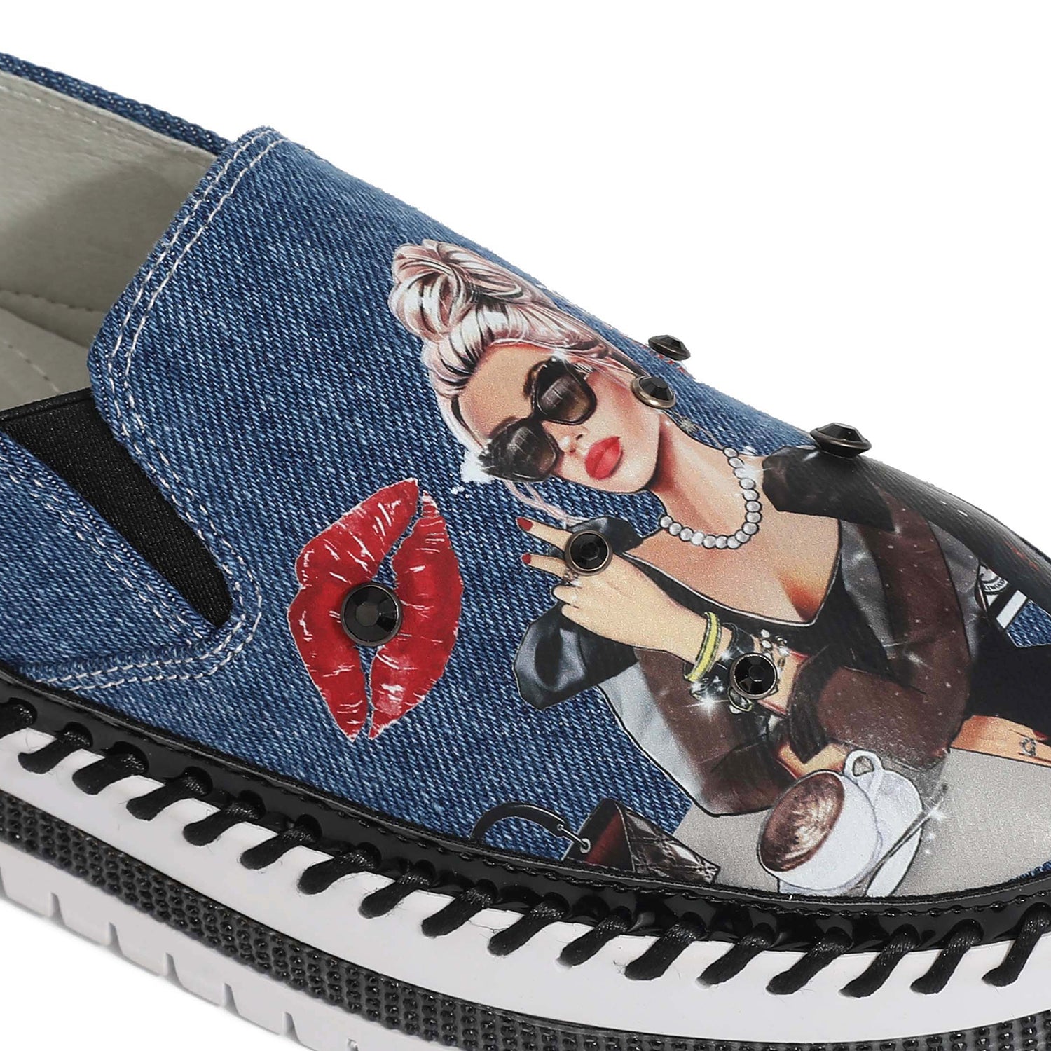 Stylish Denim Slip-On Sneakers for Women & Men - Comfortable Casual Shoes for Everyday Wear | Perfect for Walking, Travel & Street Fashion