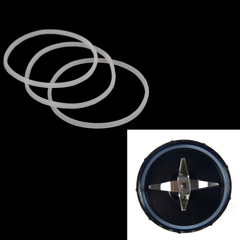 Premium White Rubber Gasket Sealing Ring - 3PCS O- Magic Blender Replacement Parts for Leak-Proof Blending | Perfect for Smoothies, Sauces & Food Prep