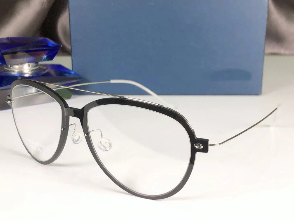 Aimee Unisex Full Rim Oval Double Bridge Titanium Eyeglasses 46547 - Lightweight Durable Frame for Reading, Work & Fashion - Perfect for Office, School & Everyday Wear