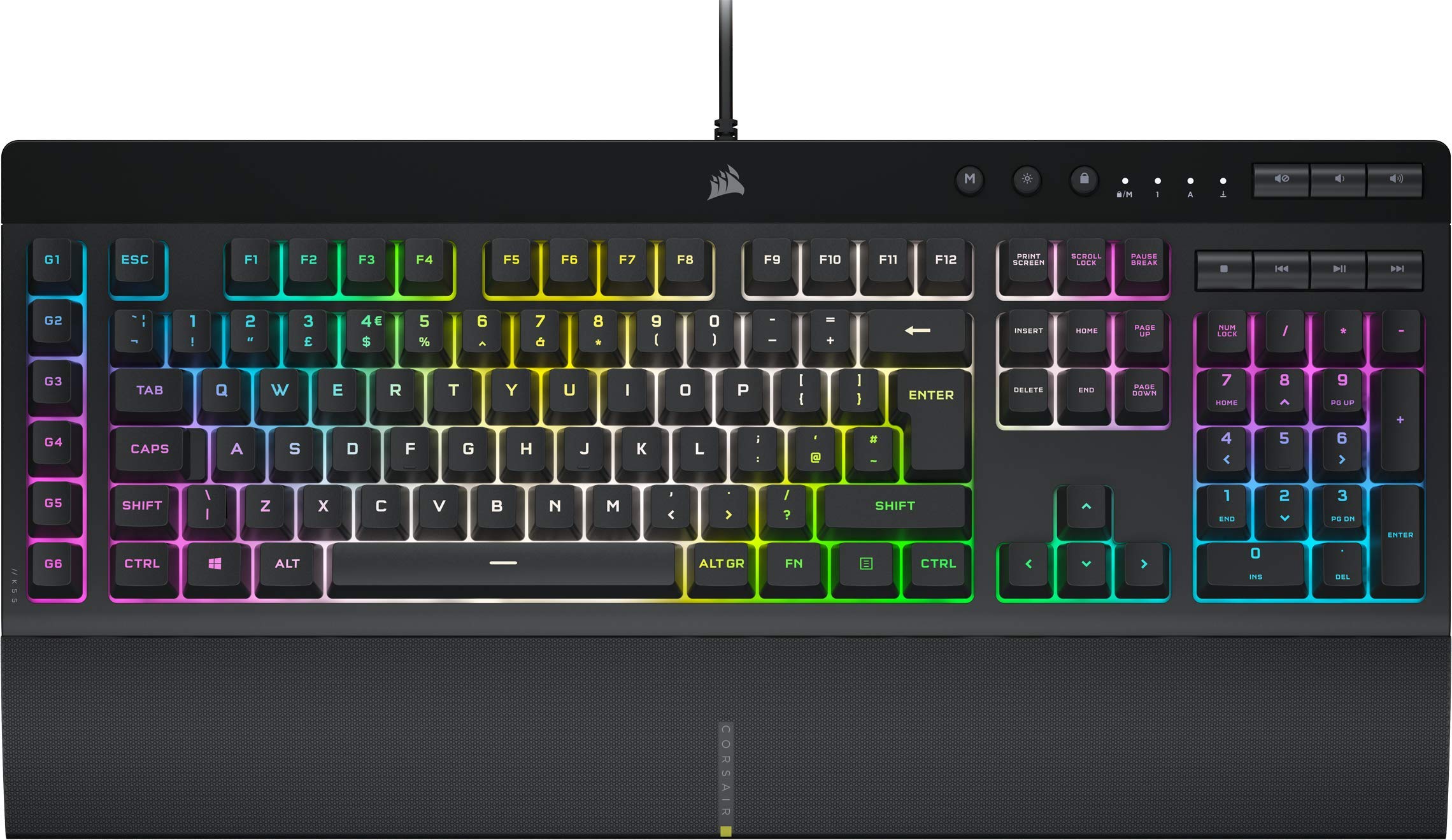 Corsair K55 RGB PRO XT Wired Gaming Keyboard & Harpoon RGB Wireless Gaming Mouse Combo - Backlit Membrane Keyboard, Rechargeable Mouse with Slipstream Tech - Perfect for PC Gaming, Streaming, and Office Work
