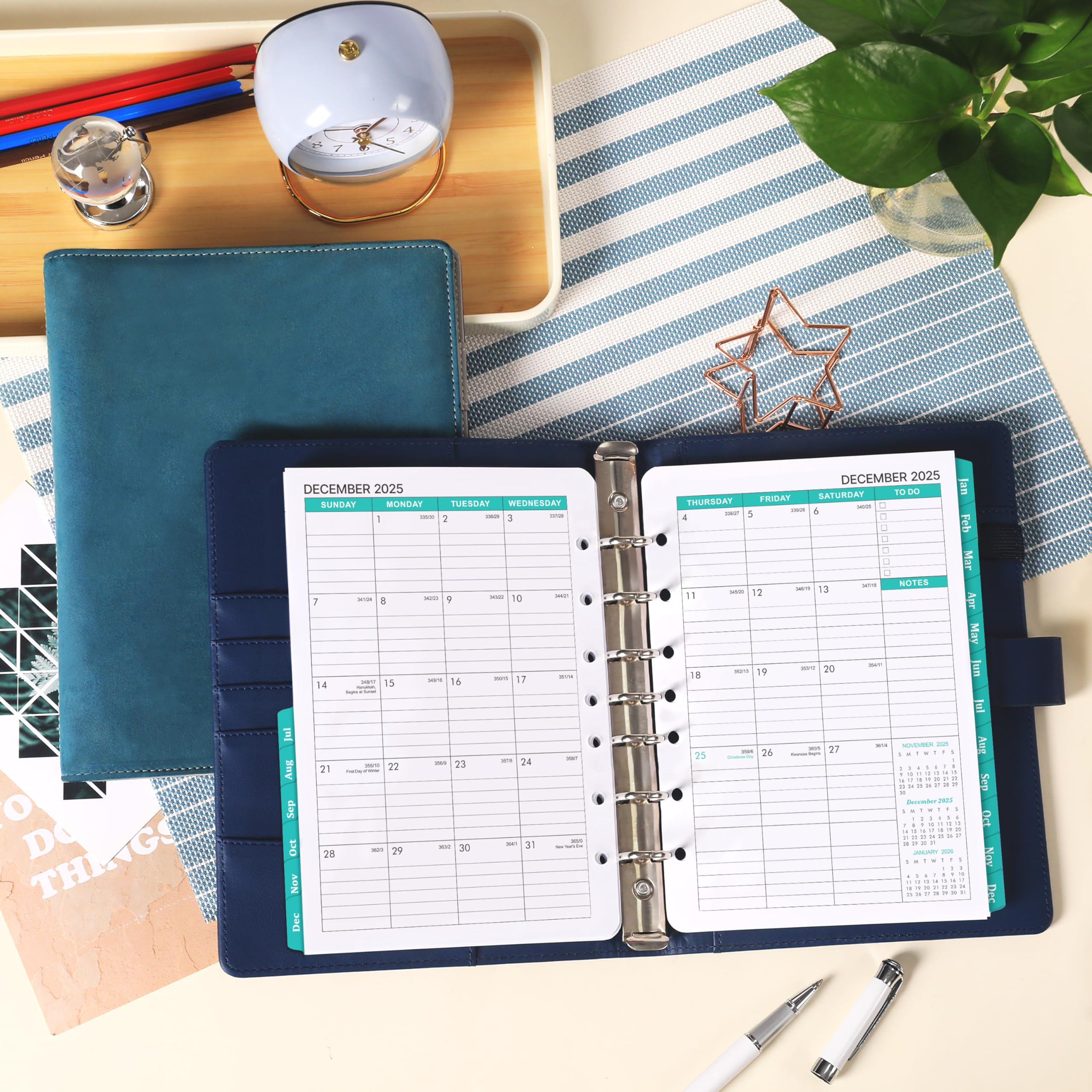 2025-2027 Monthly Planner Refill Inserts - 7-Hole Punched for Franklin Covey & Similar Planners, 5.5