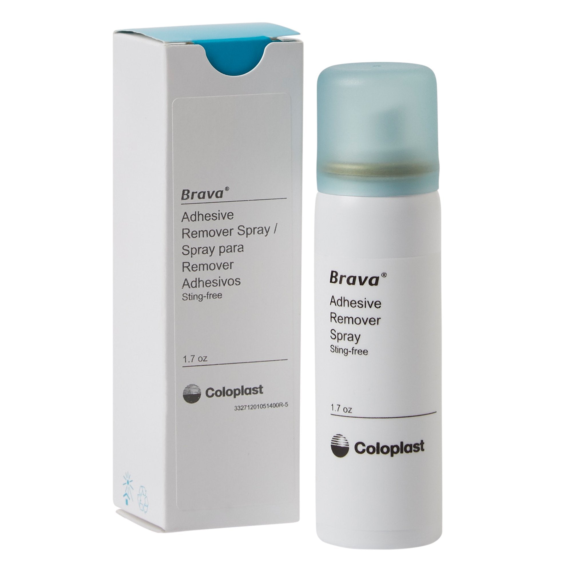 Coloplast Brava Adhesive Remover Spray - 1.7 oz Gentle Medical Adhesive Remover for Ostomy & Wound Care - Perfect for Sensitive Skin After Stoma or Surgical Tape Removal