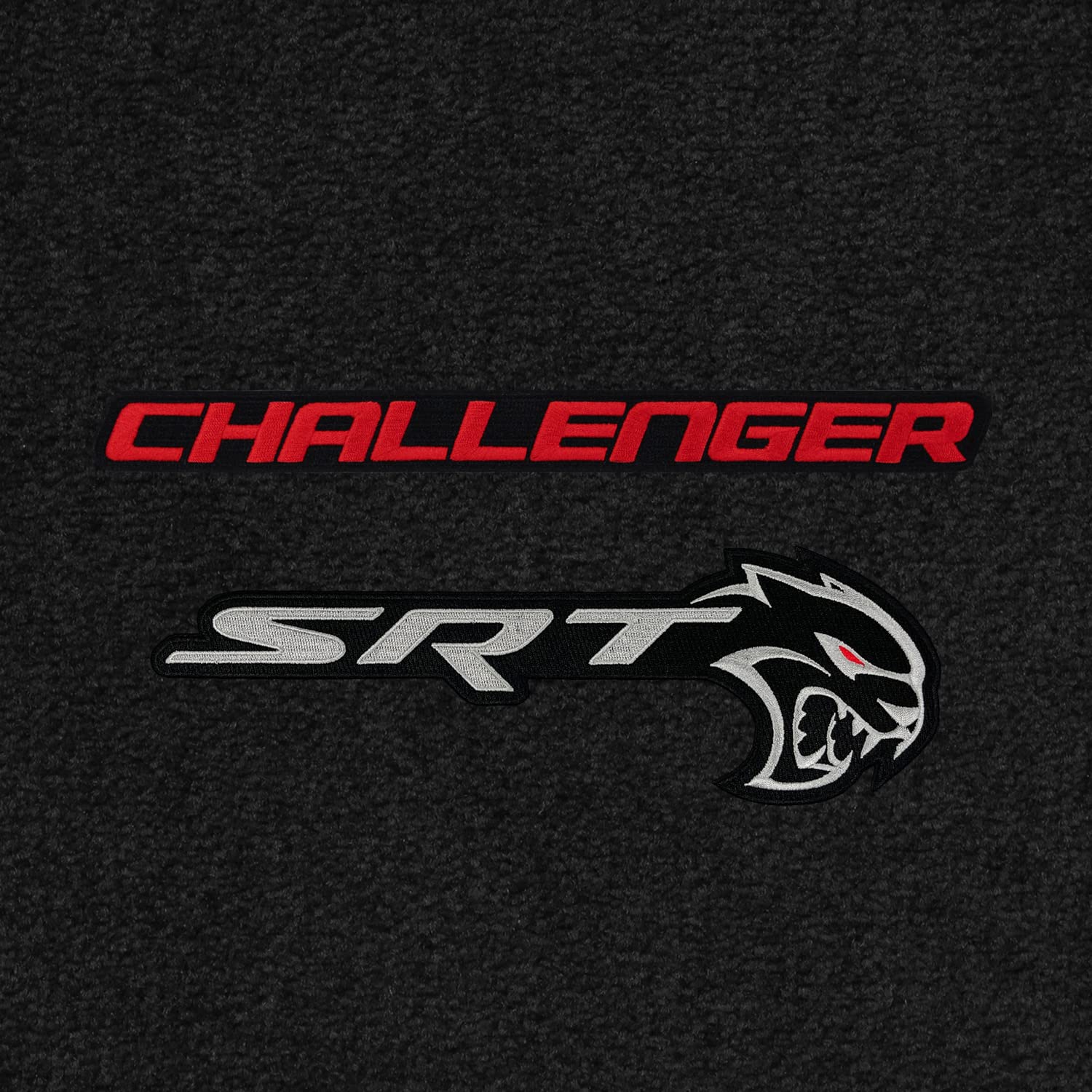 Premium Custom-Fit Carpet Floor Mats for 2019-2023 Dodge Challenger RWD (Red Challenger + Red Eye Hellcat) - Charcoal 2-Piece Front Set - Luxury Car Interior Accessories for Enhanced Comfort & Style - Perfect for Daily Driving, Road Trips & Car Shows
