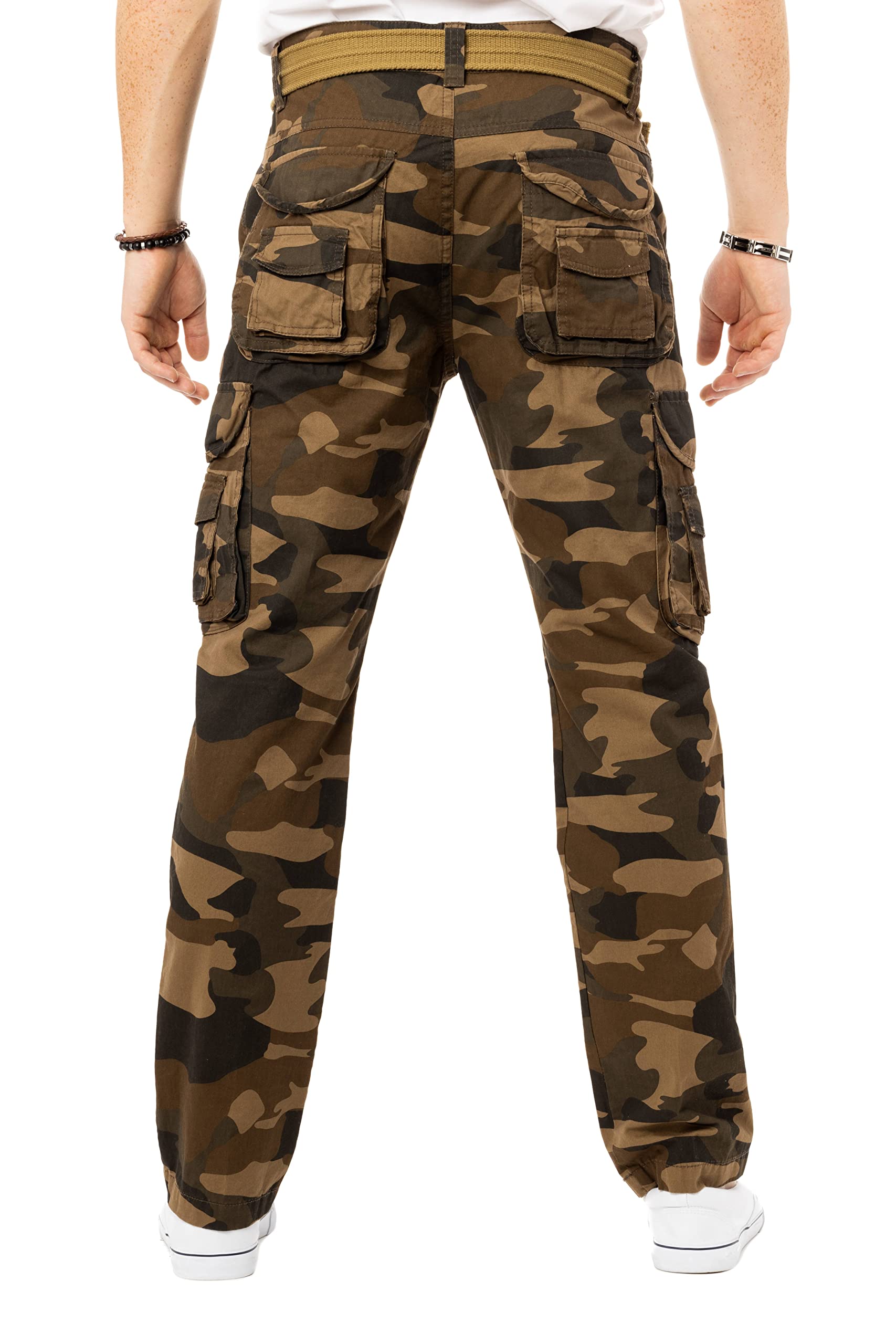 X RAY Men's Cargo Pants - Soft Cotton Work Pants with Deep Pockets & Belt Loops | Durable Tactical Pants for Outdoor Work, Hiking & Travel