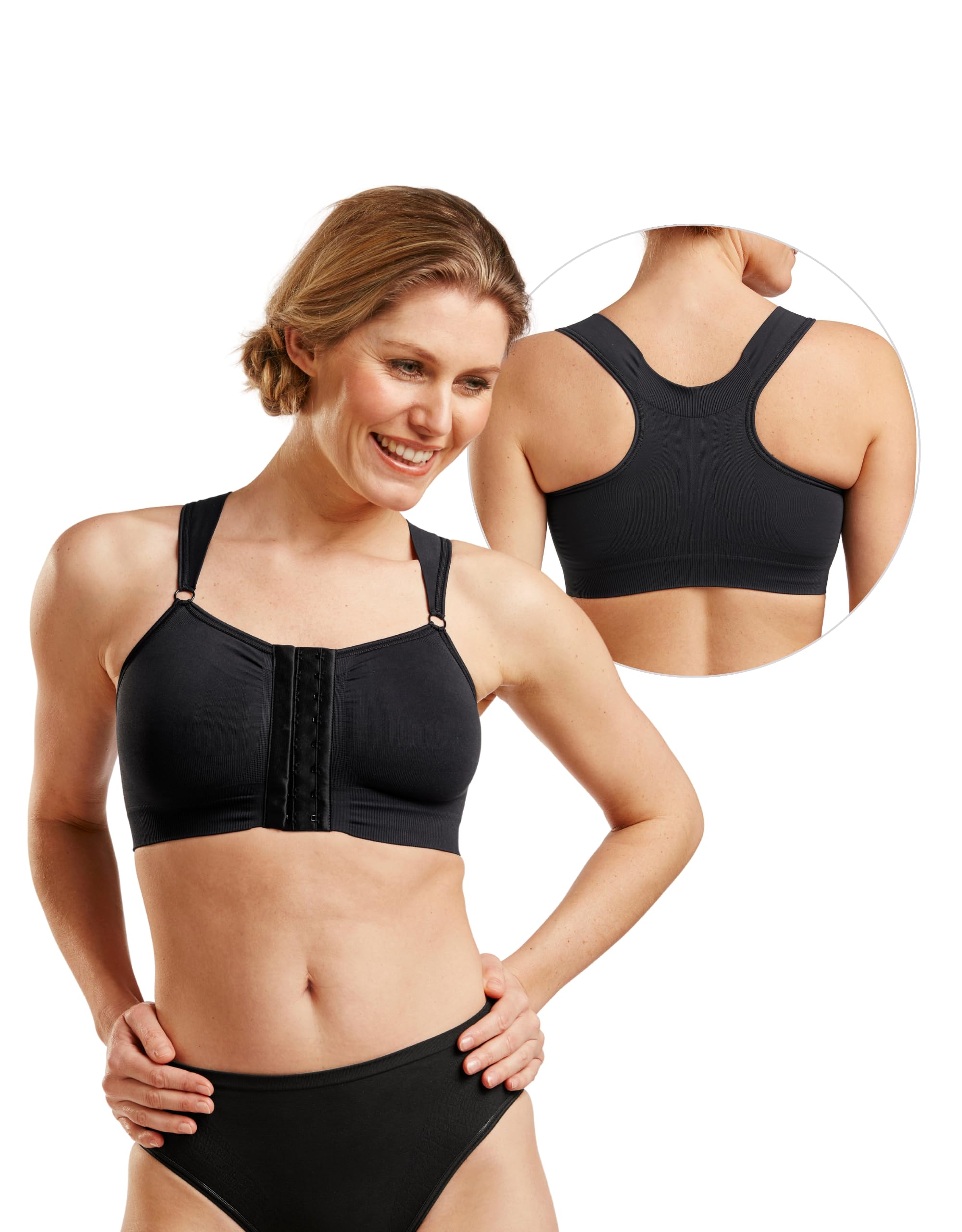 Bella Front Closure Comfort Sleep Bra #3212 - Wireless Support for Women, Soft Cotton Lounge & Nightwear - Perfect for Relaxing, Sleeping & Post-Surgery Recovery