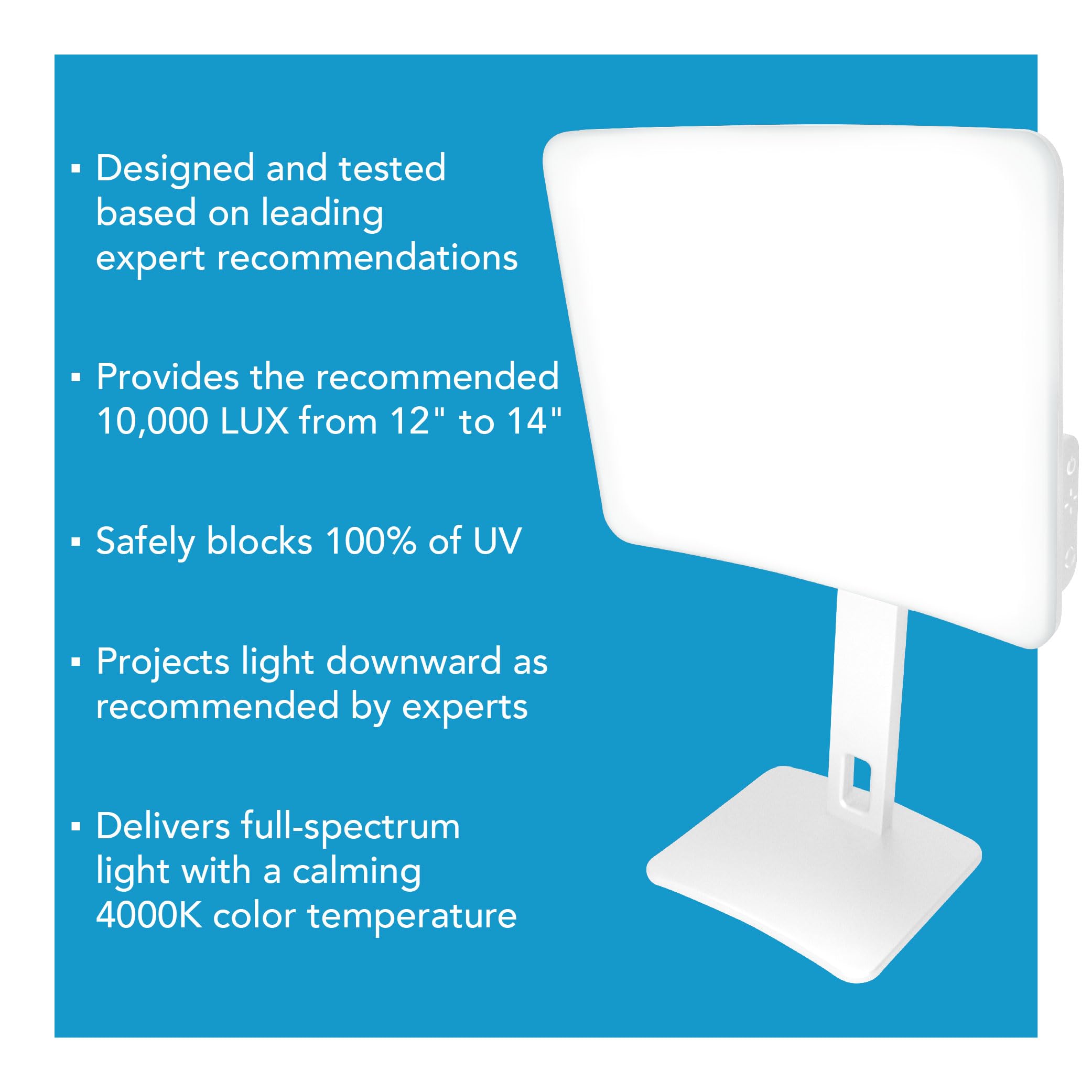 Carex Day-Light Elite 10,000 LUX Bright Light Therapy Lamp - Sunlight Therapy Lamp for Low Energy & SAD Relief - Perfect for Home, Office & Seasonal Affective Disorder Treatment