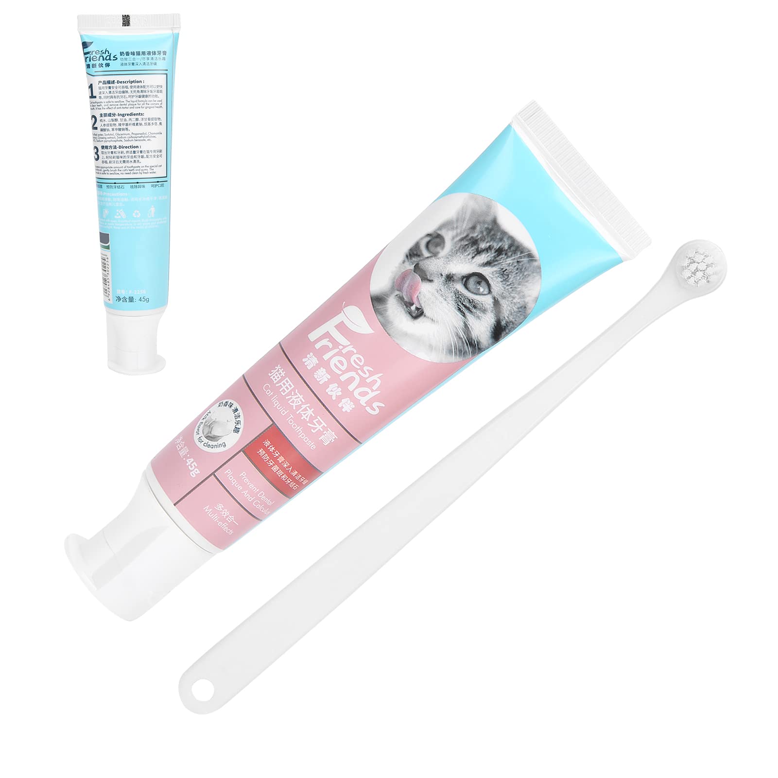 Gransun Dog Dental Care Kit - Gentle Pet Toothbrush with Super Soft Bristles & Natural Ingredients for Teeth Cleaning | Prevent Bad Breath & Plaque | Perfect for Small, Medium & Large Dogs at Home or Travel