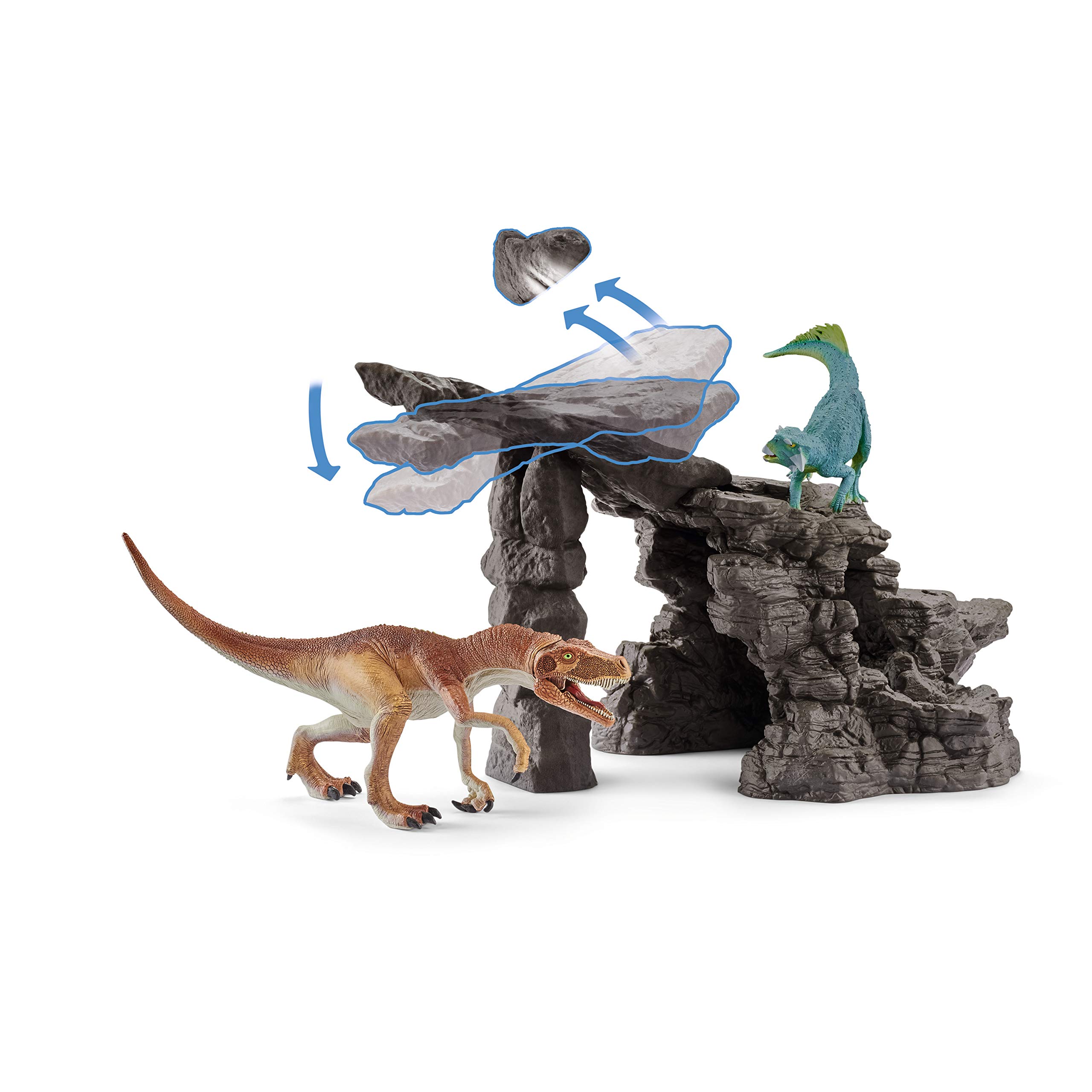 Schleich Dinosaurs Playset - 7 Realistic Dinosaur Figures with Cave for Kids | Educational Dinosaur Toys for Boys & Girls Ages 4+ | Perfect for Pretend Play, Birthday Gifts & STEM Learning