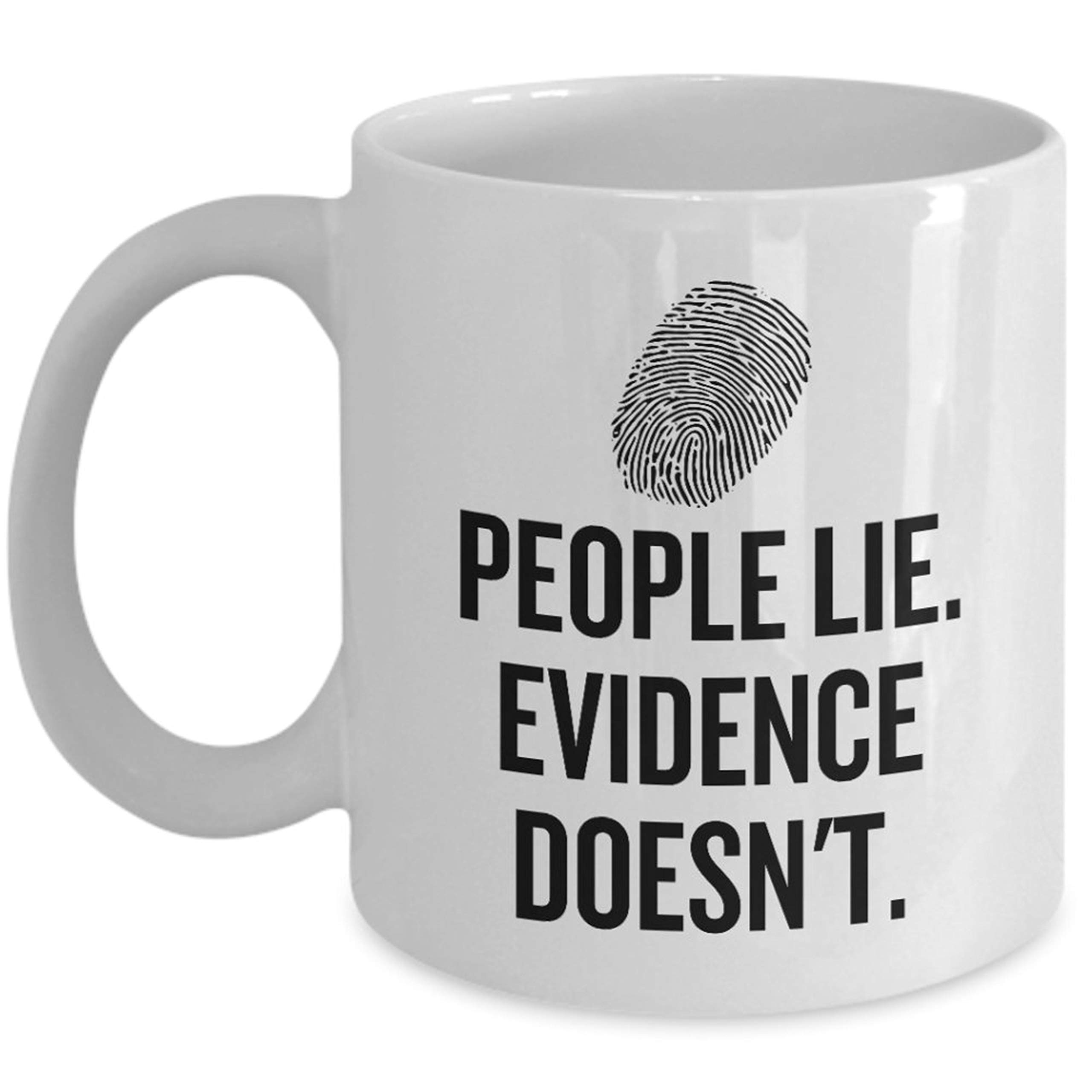 Crime Lab Mug - Perfect Gift for Forensic Scientists & Crime Scene Investigators - Funny Evidence Doesn't Lie Coffee Cup - Ideal for Labs, Offices & CSI Enthusiasts