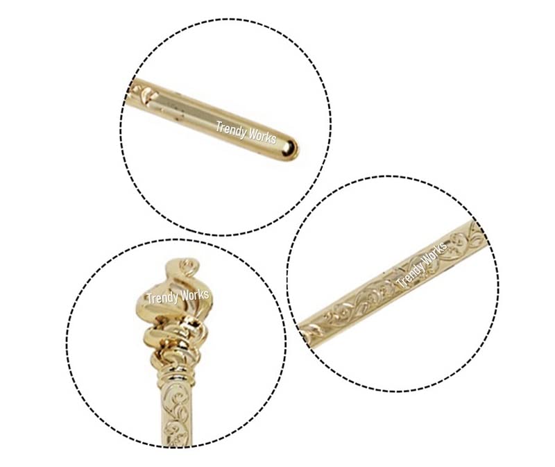 12-Piece Golden Juda Stick Bun Hair Pins for Women & Girls - Trendy Hair Accessories for Updos, Weddings & Everyday Style
