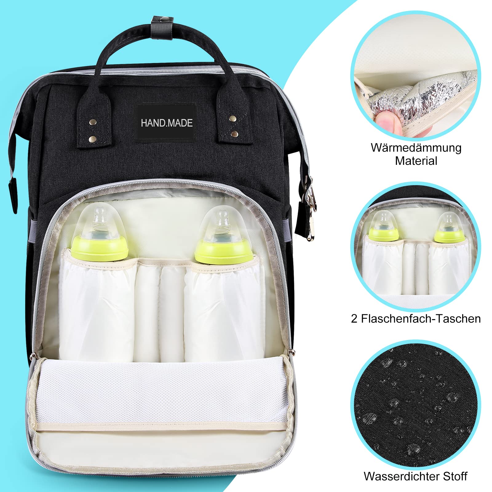 Waterproof Diaper Backpack with Changing Station - Multifunctional Baby Travel Bag for Parents | Perfect for Daycare, Outings & Airplane Travel