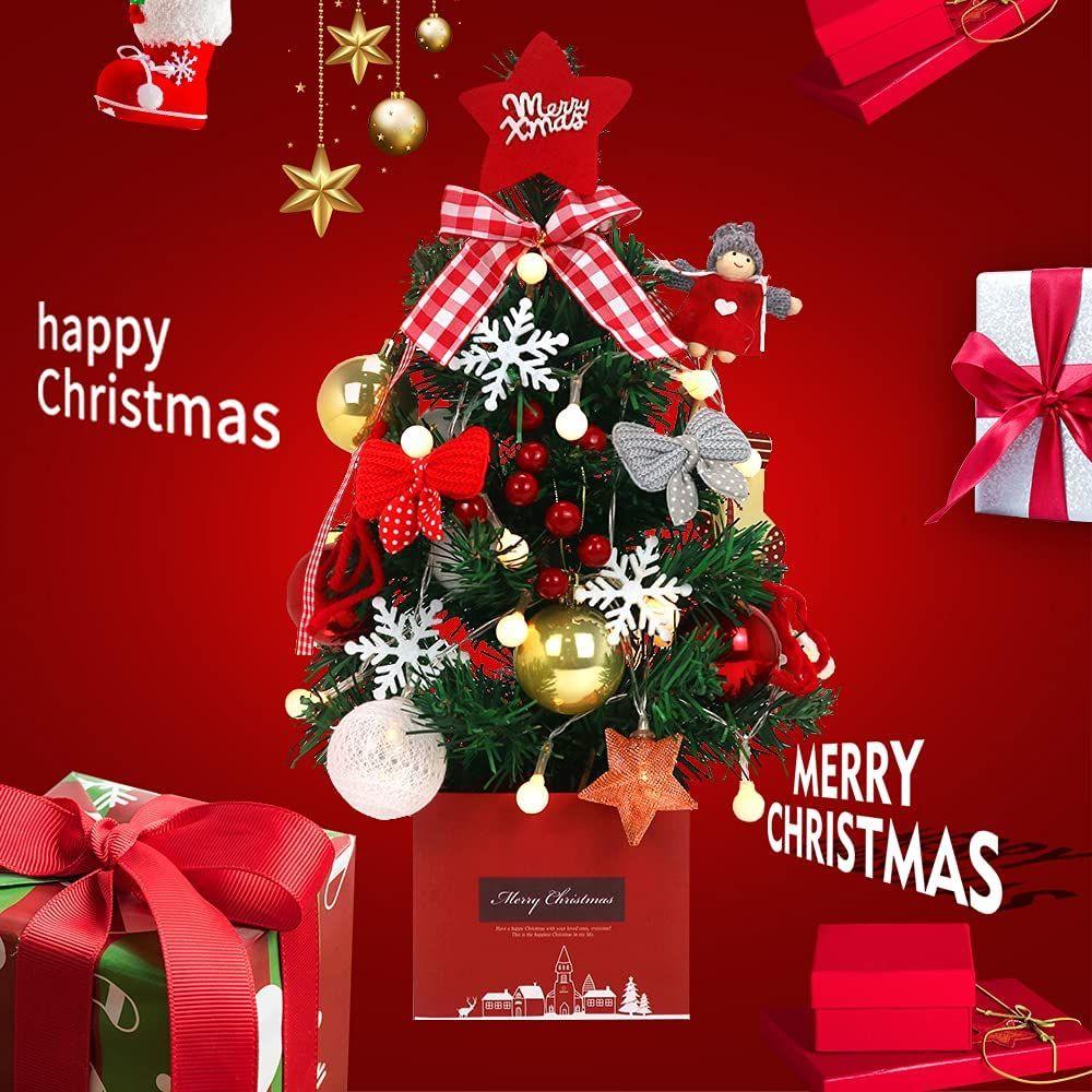 Mini Artificial Christmas Tree for Desktop - Small Holiday Decor for Table, Desk & Countertop - Perfect for Home, Office & Holiday Party Decorations
