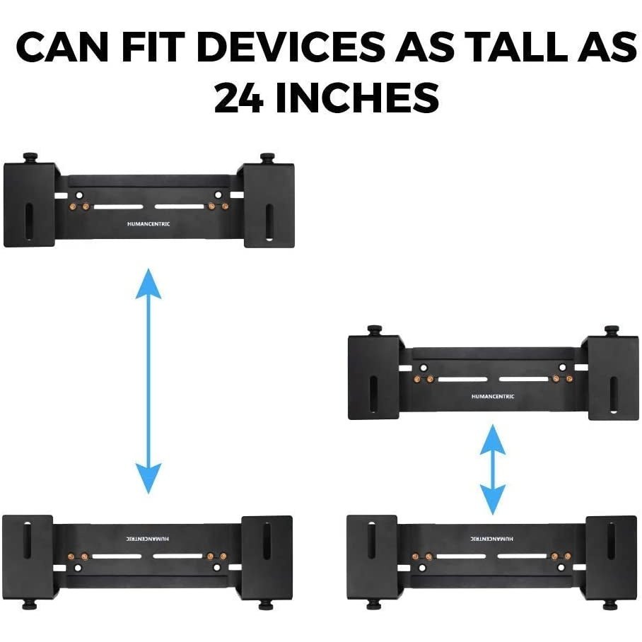 HumanCentric Adjustable Wall Mount for DVD Players, Cable Boxes, AV Receivers & Set Top Boxes - Universal Black Media Equipment Holder for Home Theater & Entertainment Systems