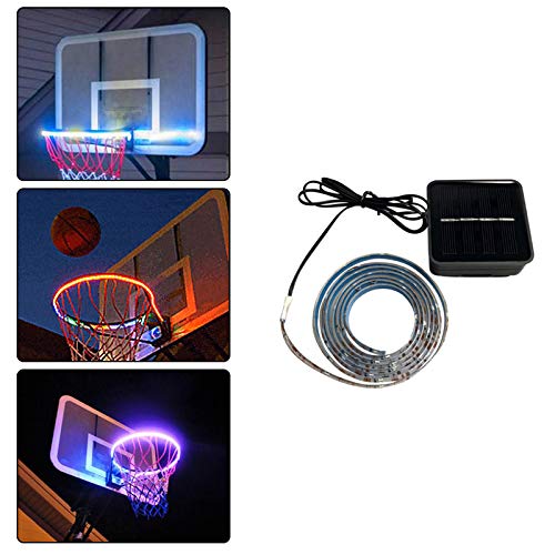 Solar Basketball Hoop Light - 4.9ft RGB LED for Night Games & Training