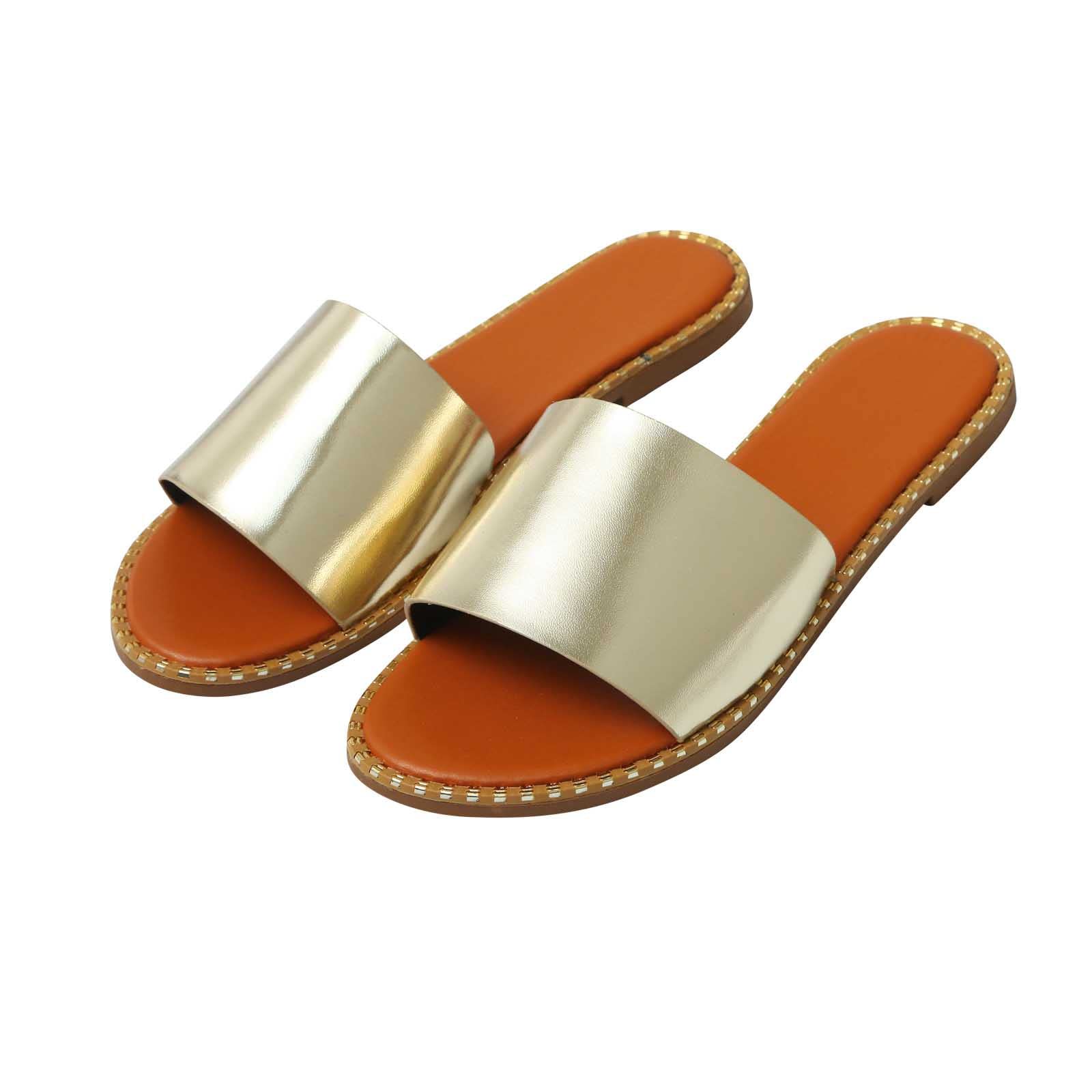Women's Casual One Strap Slide Sandals - Comfortable Flat Slip-On Dressy Sandals for Women | Perfect for Beach, Vacation, and Everyday Wear