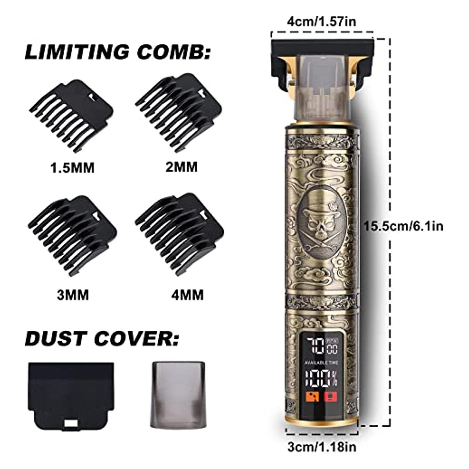 Premium Retro T9 Electric Razor - Heavy Duty Waterproof Shaver with Super Large Battery & ABS Dragon Design - Perfect for Travel, Gym & Daily Grooming