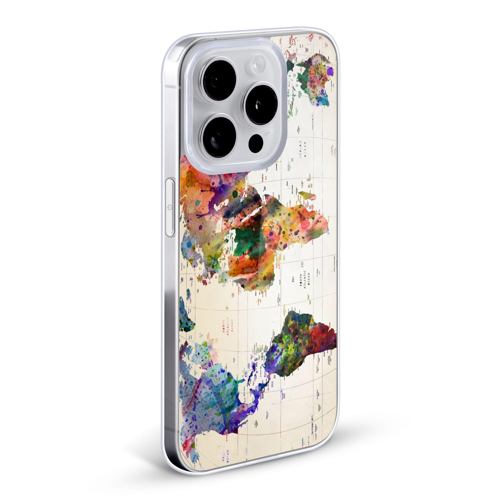 Officially Licensed Mark Ashkenazi World Map Pop Culture Soft Gel Phone Case for Apple iPhone X/Xs - Perfect for Travel Lovers & Pop Art Enthusiasts