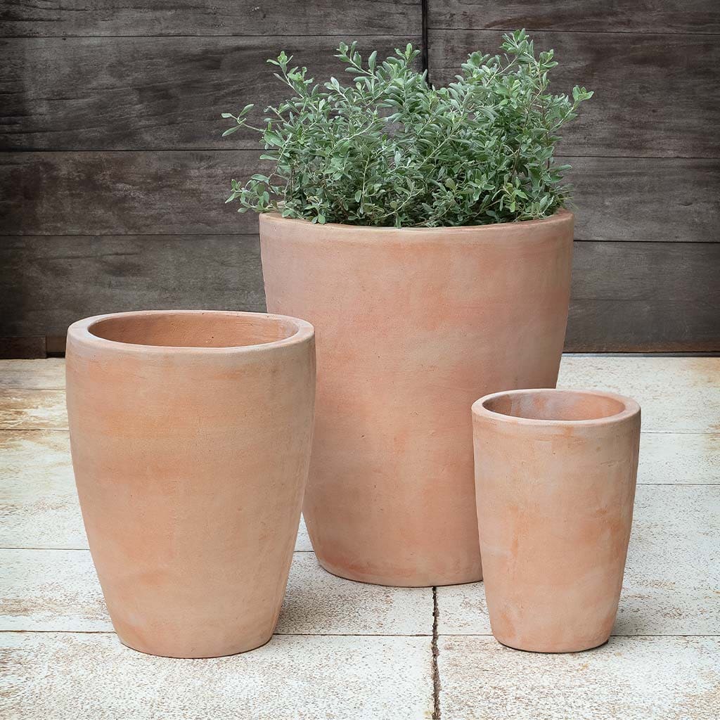 Campania International Colburn Terra Cotta Flower Pots - Set of 3 Planters for Indoor/Outdoor Garden, Patio, Deck & Home Decor