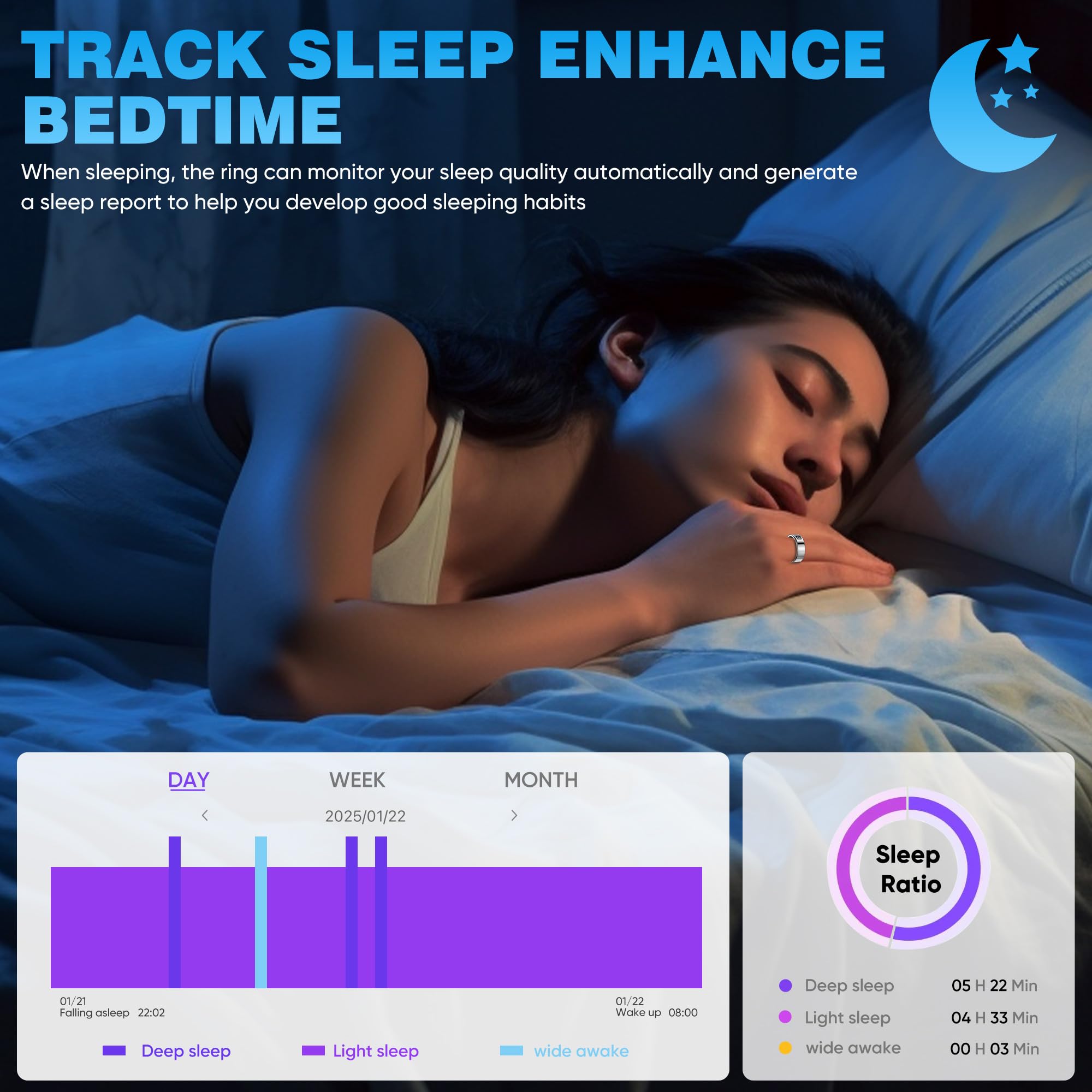 Smart Ring with LED Display - Track Activity, Sleep & Steps - Bluetooth Connected - IP68 Waterproof Fitness Tracker for iPhone & Android - Perfect for Workouts, Sleep Monitoring & Daily Health Tracking (Silver Size 10)