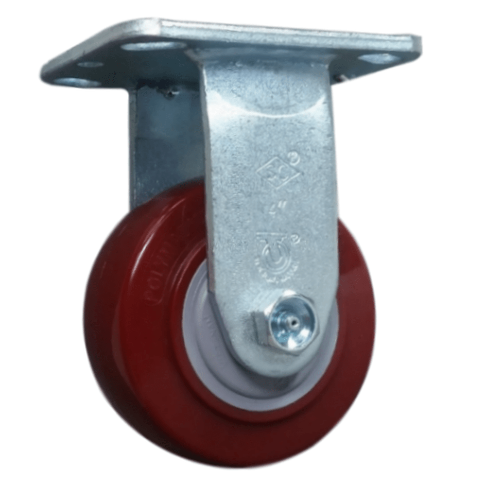 4 x 2 Polymadic Heavy Duty Rigid Casters - 600 lbs Load Capacity - Perfect for Industrial Equipment, Warehouse Carts, and Workbenches