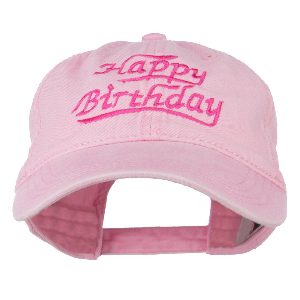 Happy Birthday Embroidered Washed Cap for Men & Women - Custom Birthday Gift Hat for Parties, Celebrations & Casual Wear - e4Hats.com