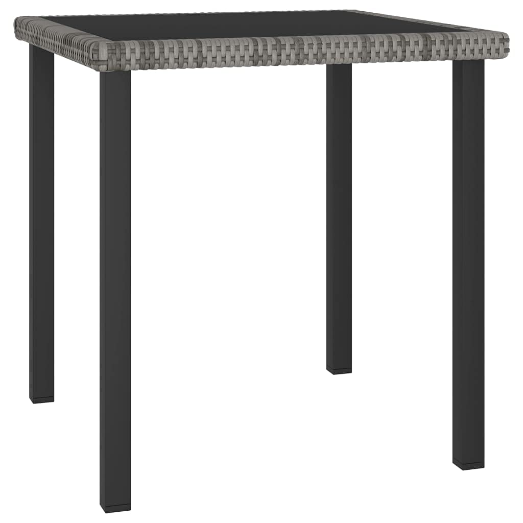 Beyamis 27.6 Inch Square Outdoor Dining Table - Weather-Resistant Gray Poly Rattan Patio Furniture for Garden, Deck, Poolside & Backyard Dining