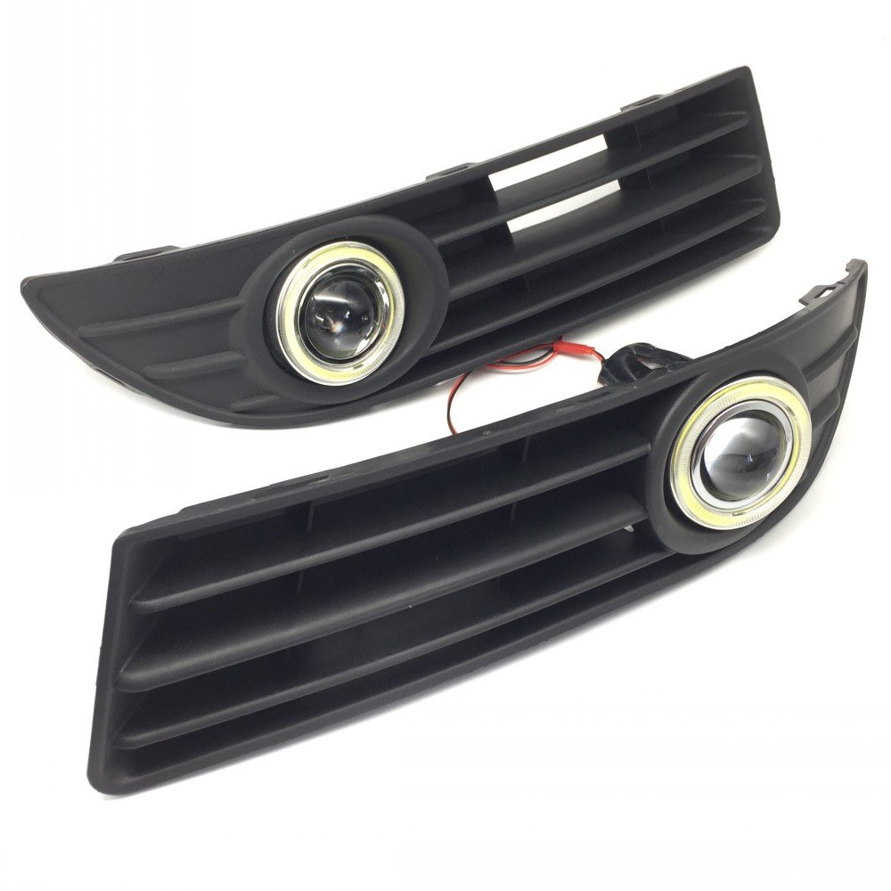 H11 55W LED Angel Eyes DRL Fog Lights for 2006-2010 Volkswagen Polo - Bright White Daytime Running Lights for Enhanced Visibility & Style