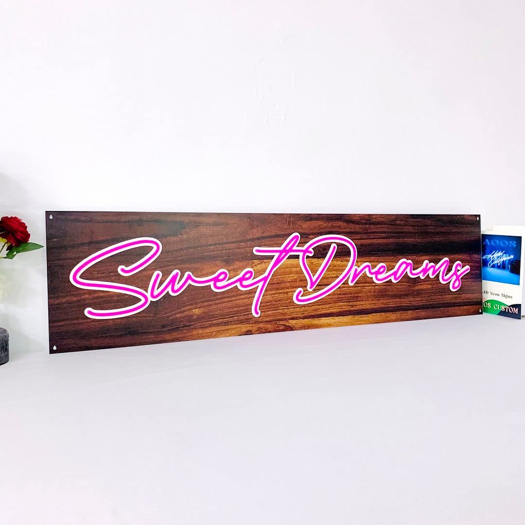 Sweet Dreams Neon Signs for Wall Decor - Custom LED Bedroom Lights, Home & Aesthetic Room Decor - Perfect for Wedding, Party, Bathroom & Kitchen Lighting | Create Cozy Ambiance for Relaxation & Entertainment