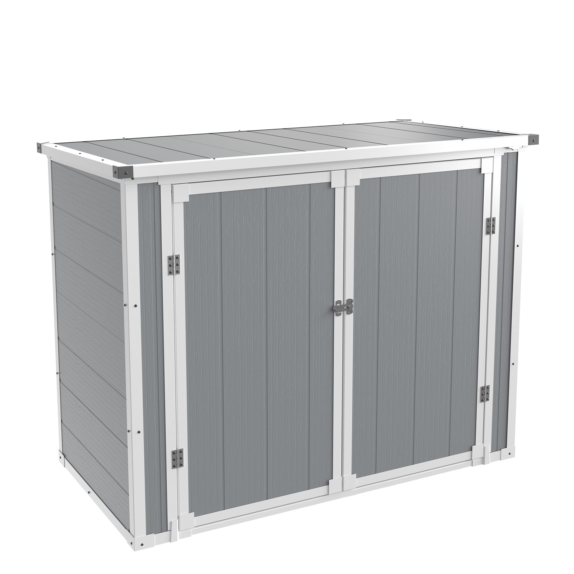 41 Cu.Ft Weatherproof Resin Storage Shed with Reinforced Floor & Gas Spring - Lockable Outdoor Shed for Trash Cans, Garden Tools, Patio & Poolside Storage (Grey) - Perfect for Backyard, Garage & Lawn Organization